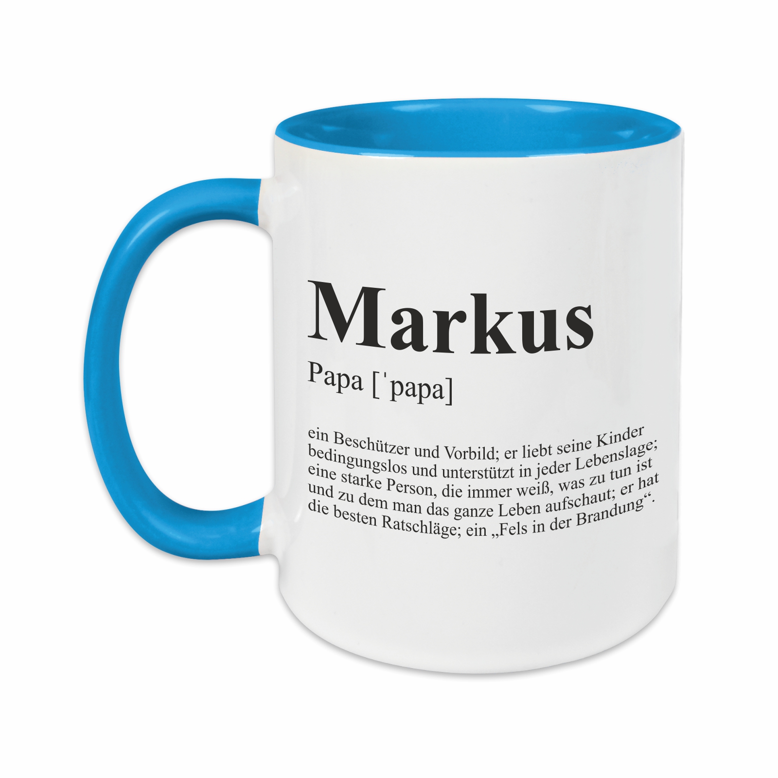 Tasse - Definition Papa hellblau personalisiert
