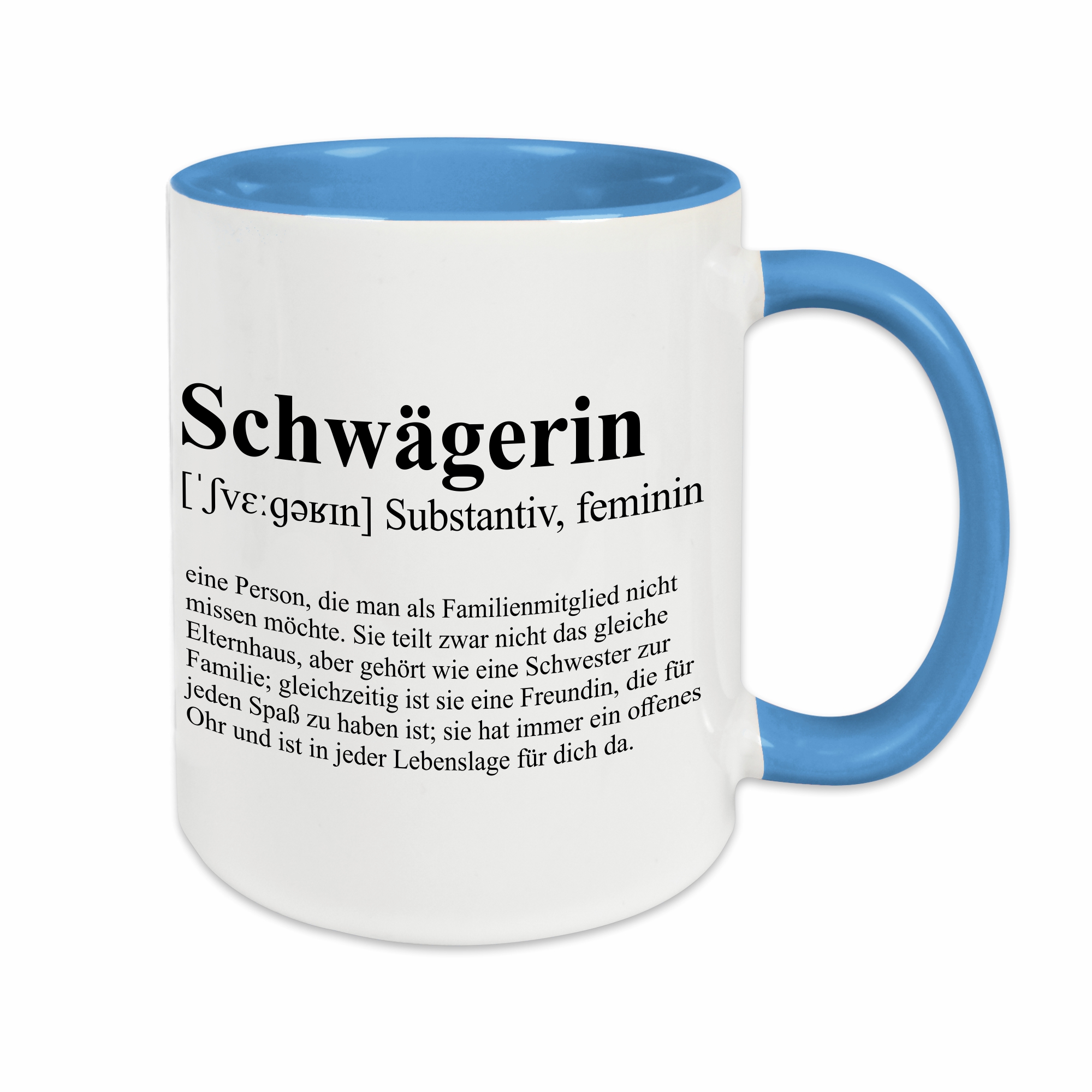 Tasse - Definition Schwägerin hellblau ohne Personalisierung
