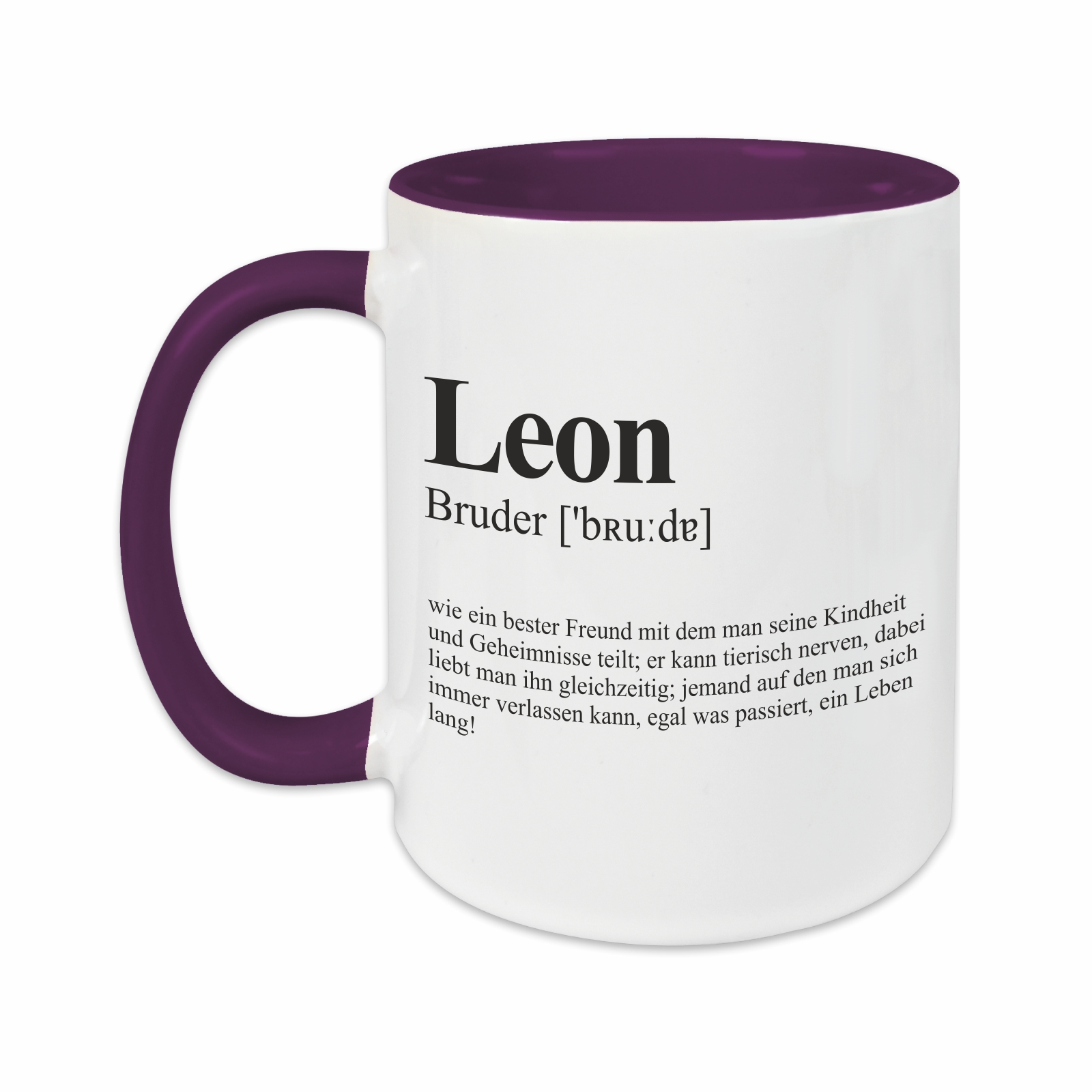 Tasse - Definition Bruder lila personalisiert