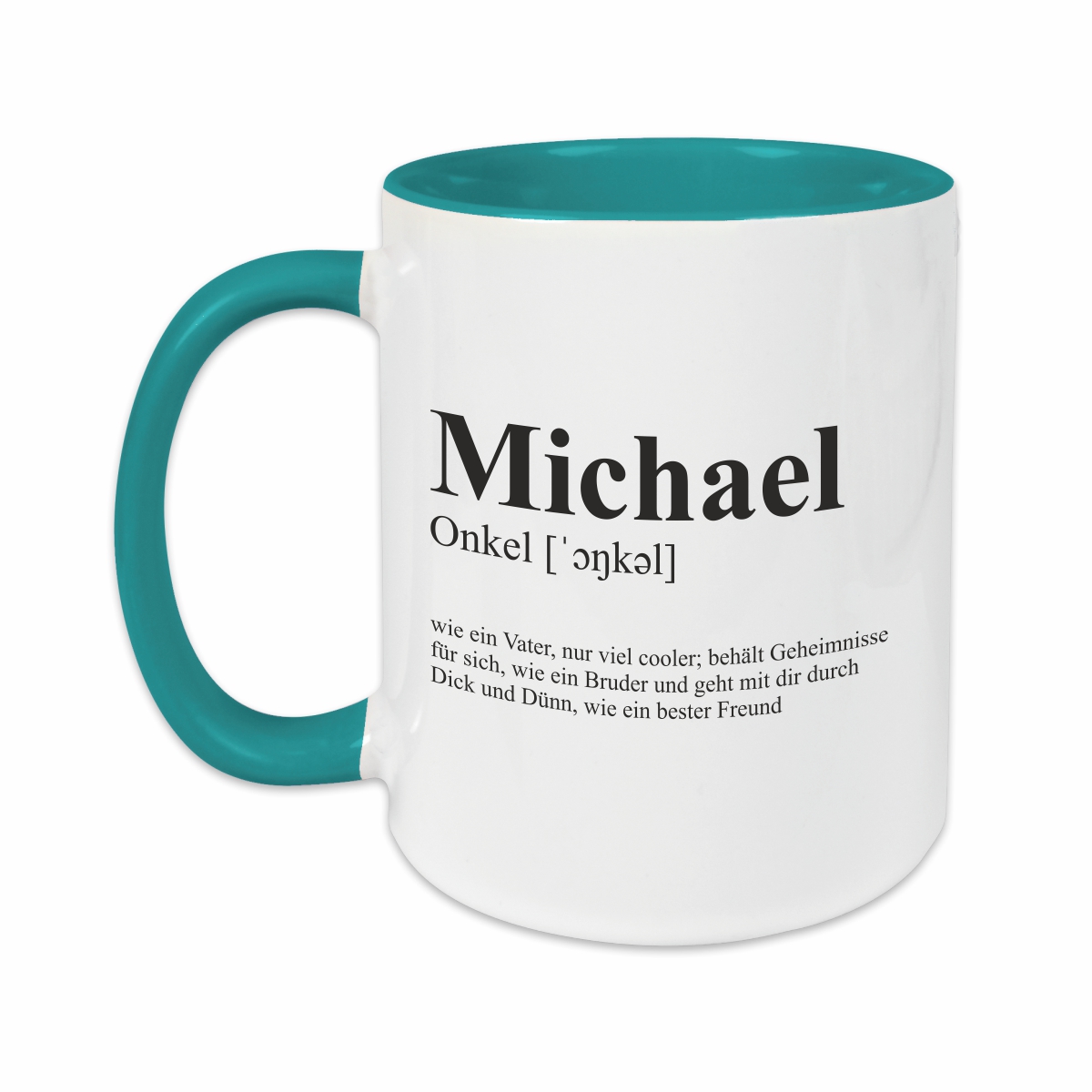 Tasse - Definition Onkel türkis personalisiert