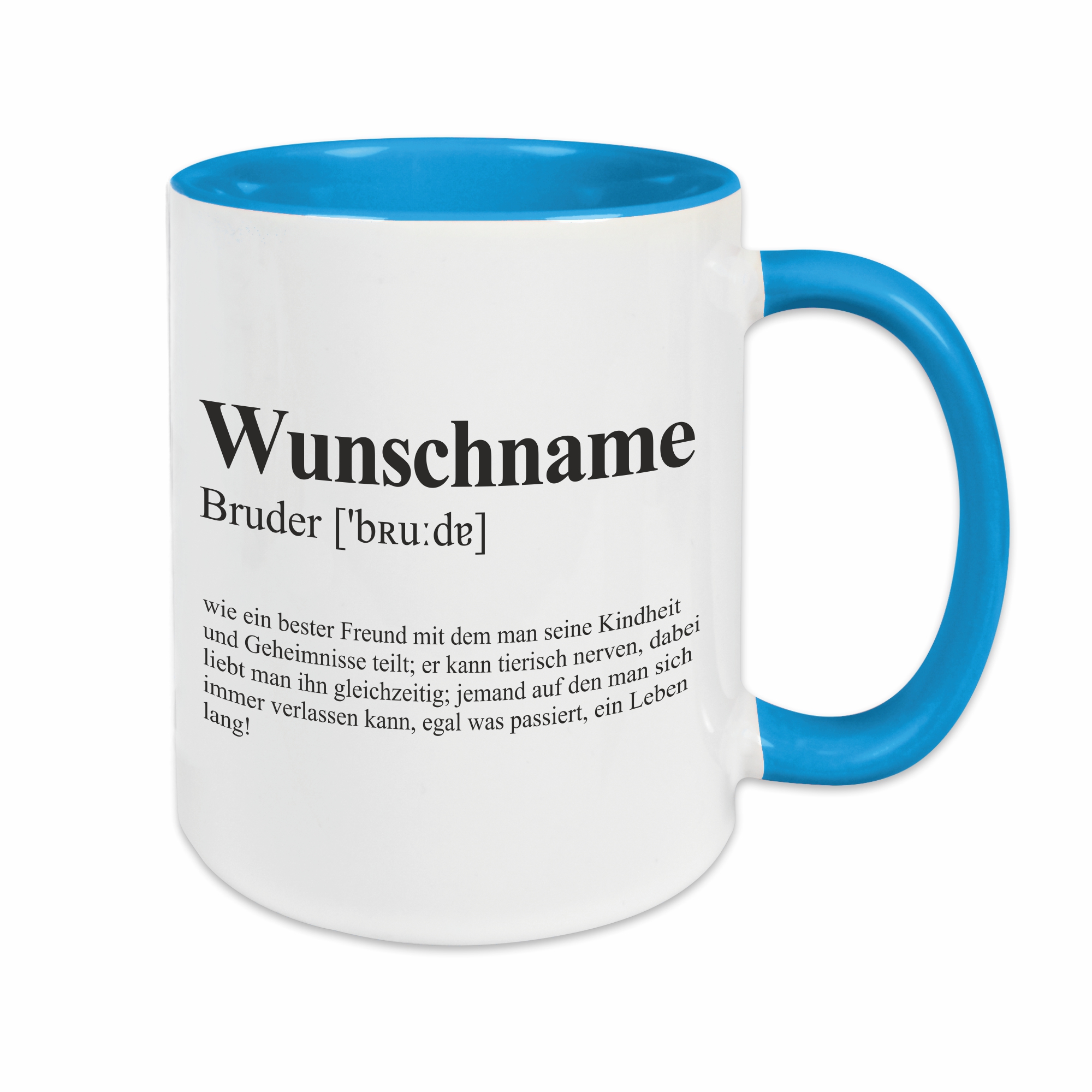Tasse - Definition Bruder hellblau personalisiert
