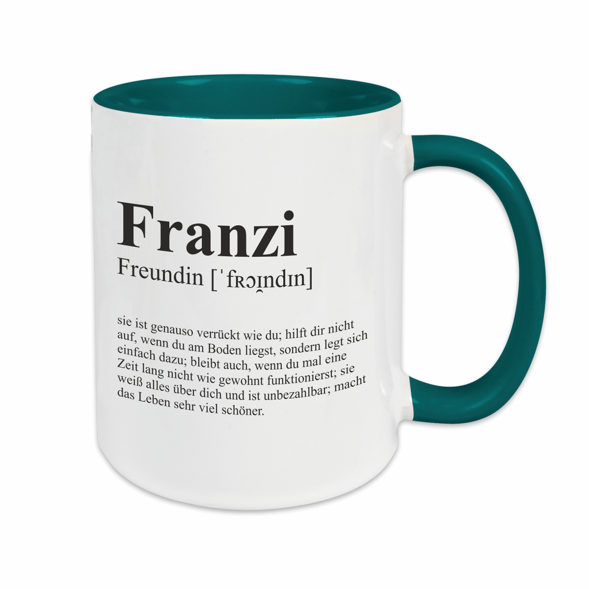 Tasse - Definition Freundin petrol personalisiert