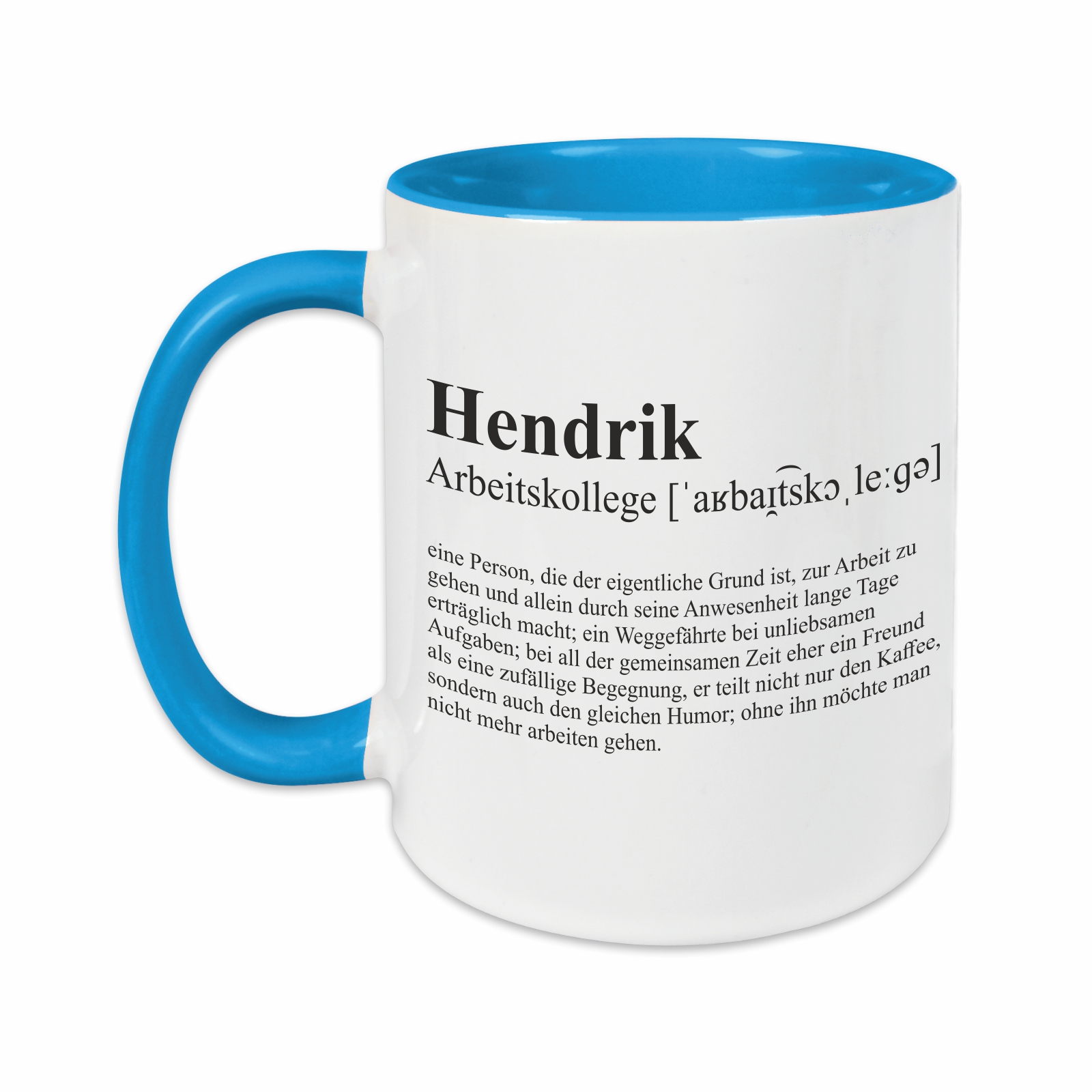 Tasse - Definition Arbeitskollege hellblau personalisiert