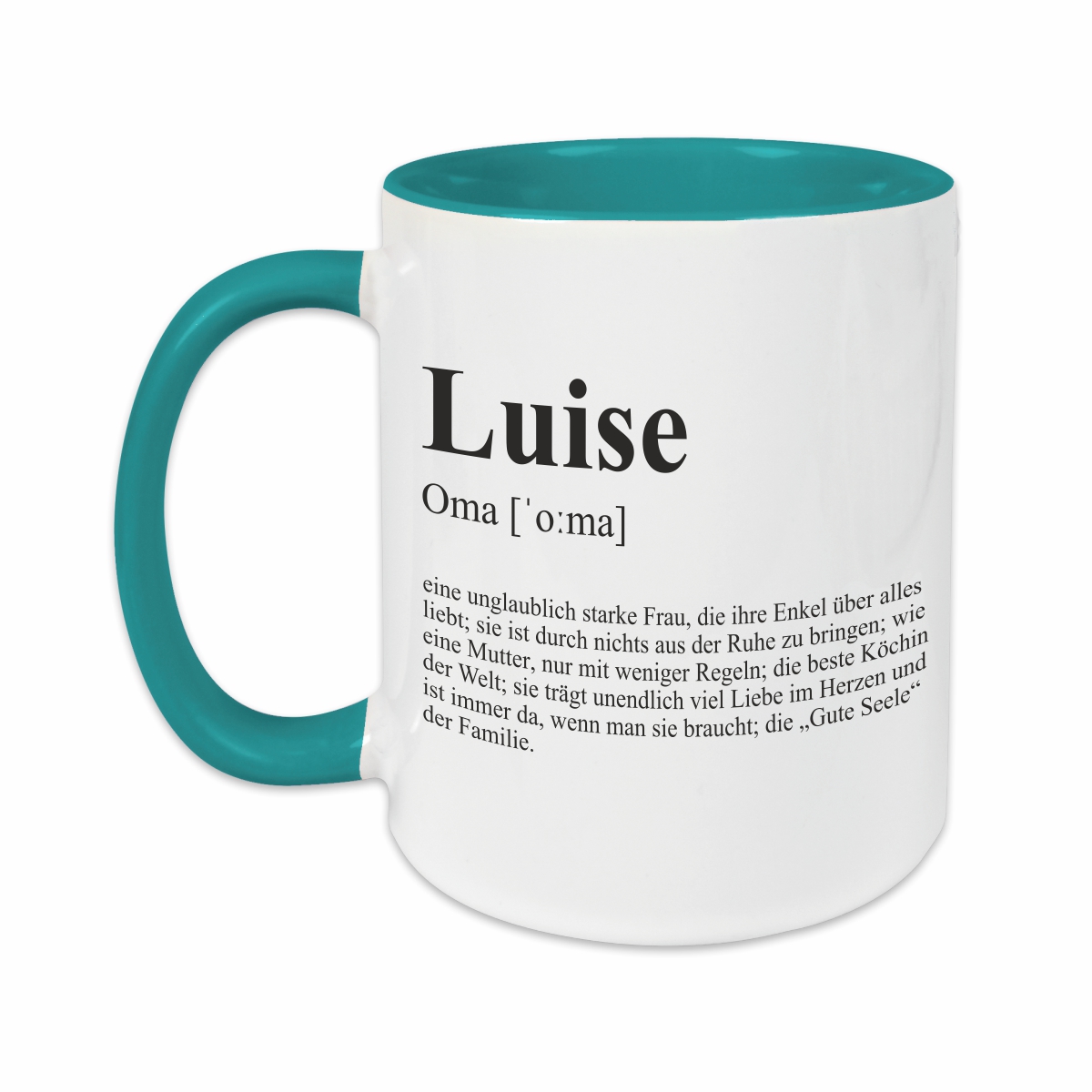 Tasse - Definition Oma türkis personalisiert