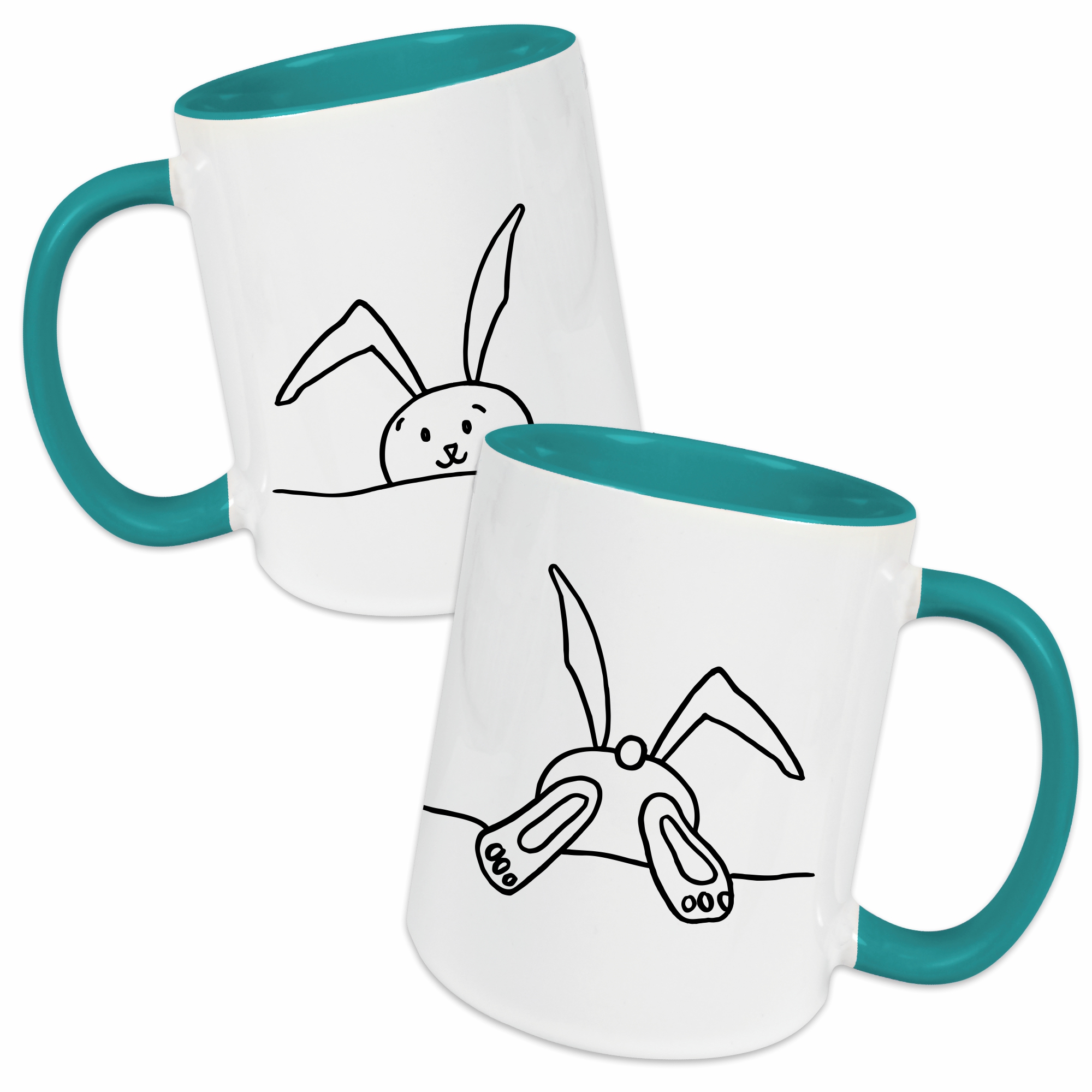 Tasse - Hase türkis
