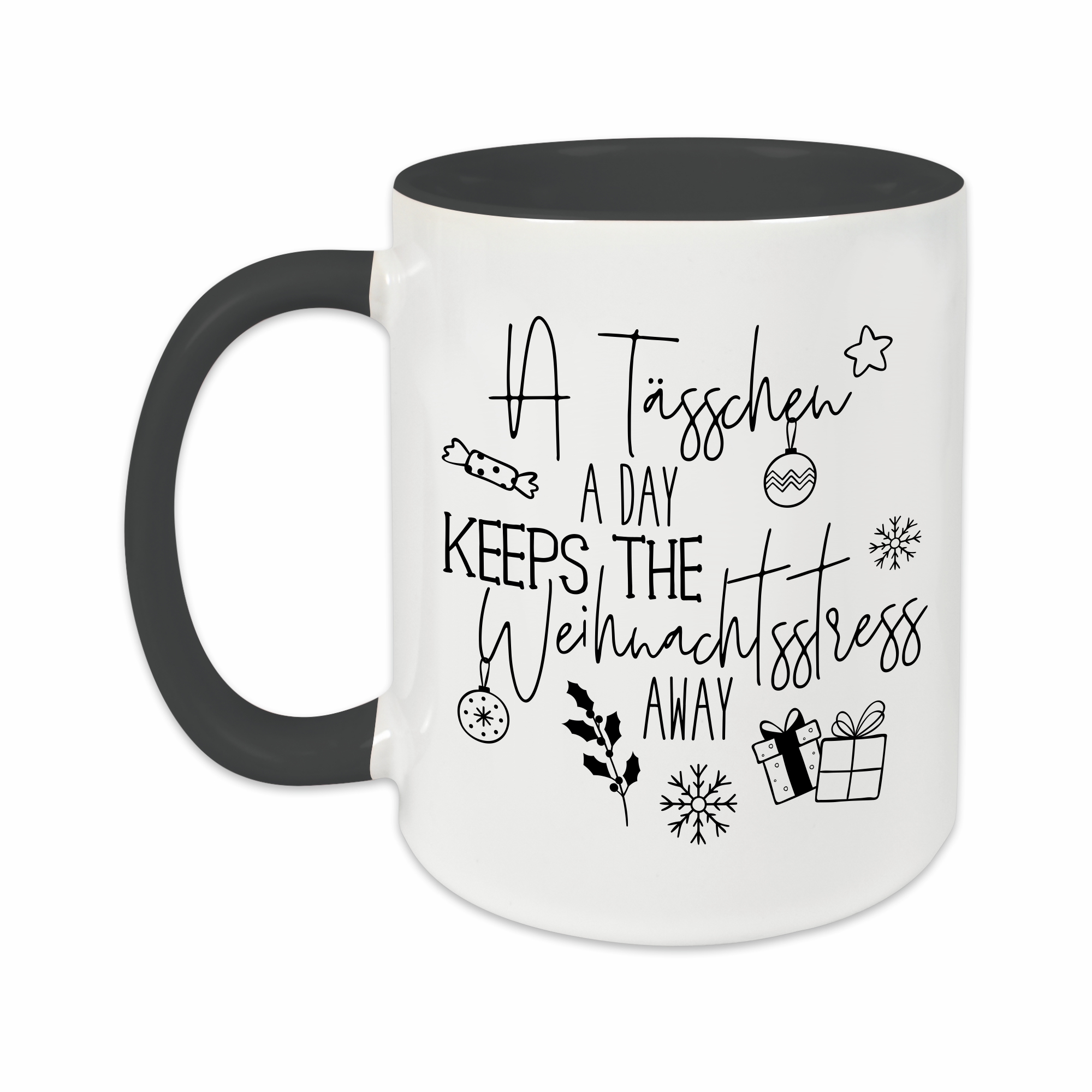 Tasse - Weihnachtsstress schwarz