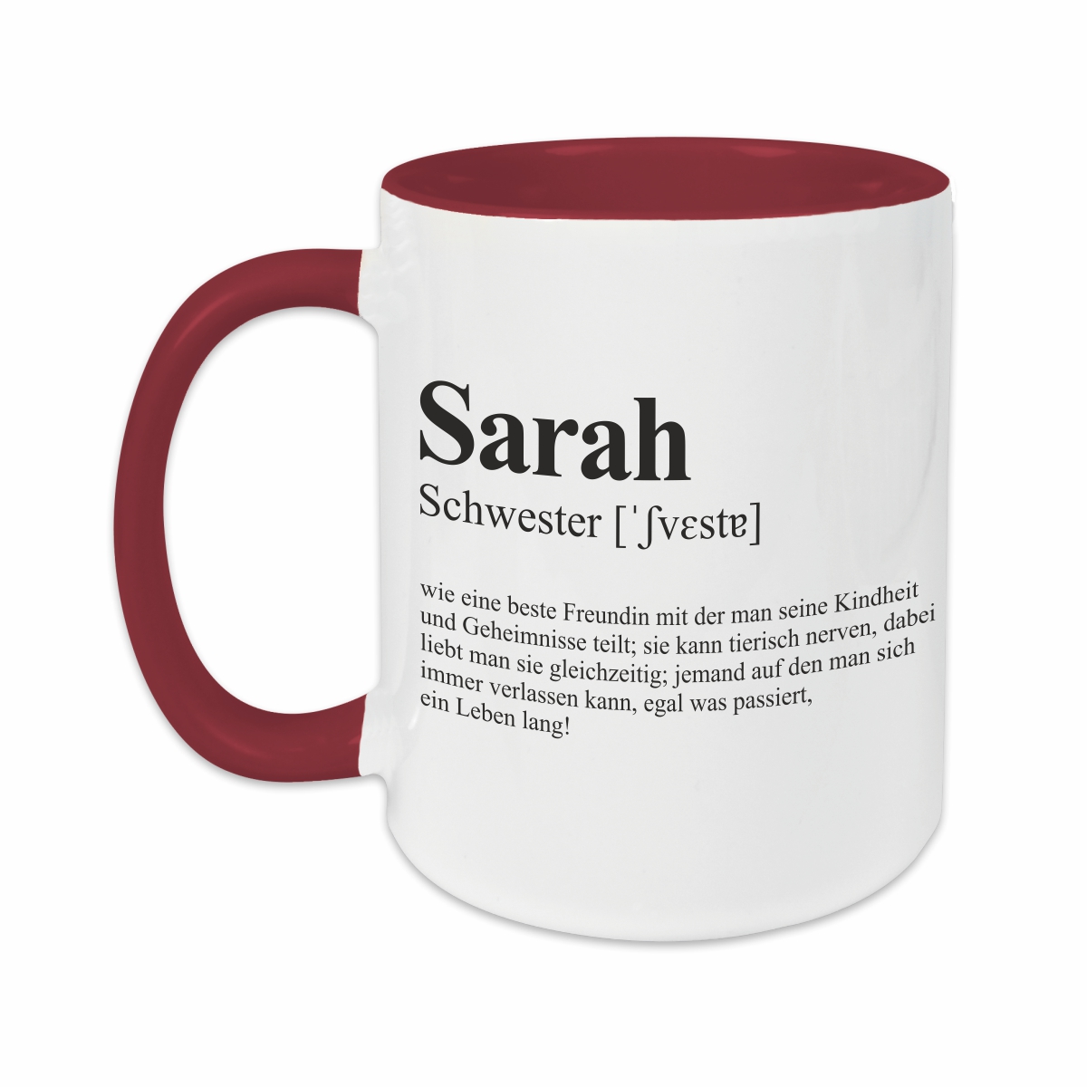 Tasse - Definition Schwester burgund personalisiert