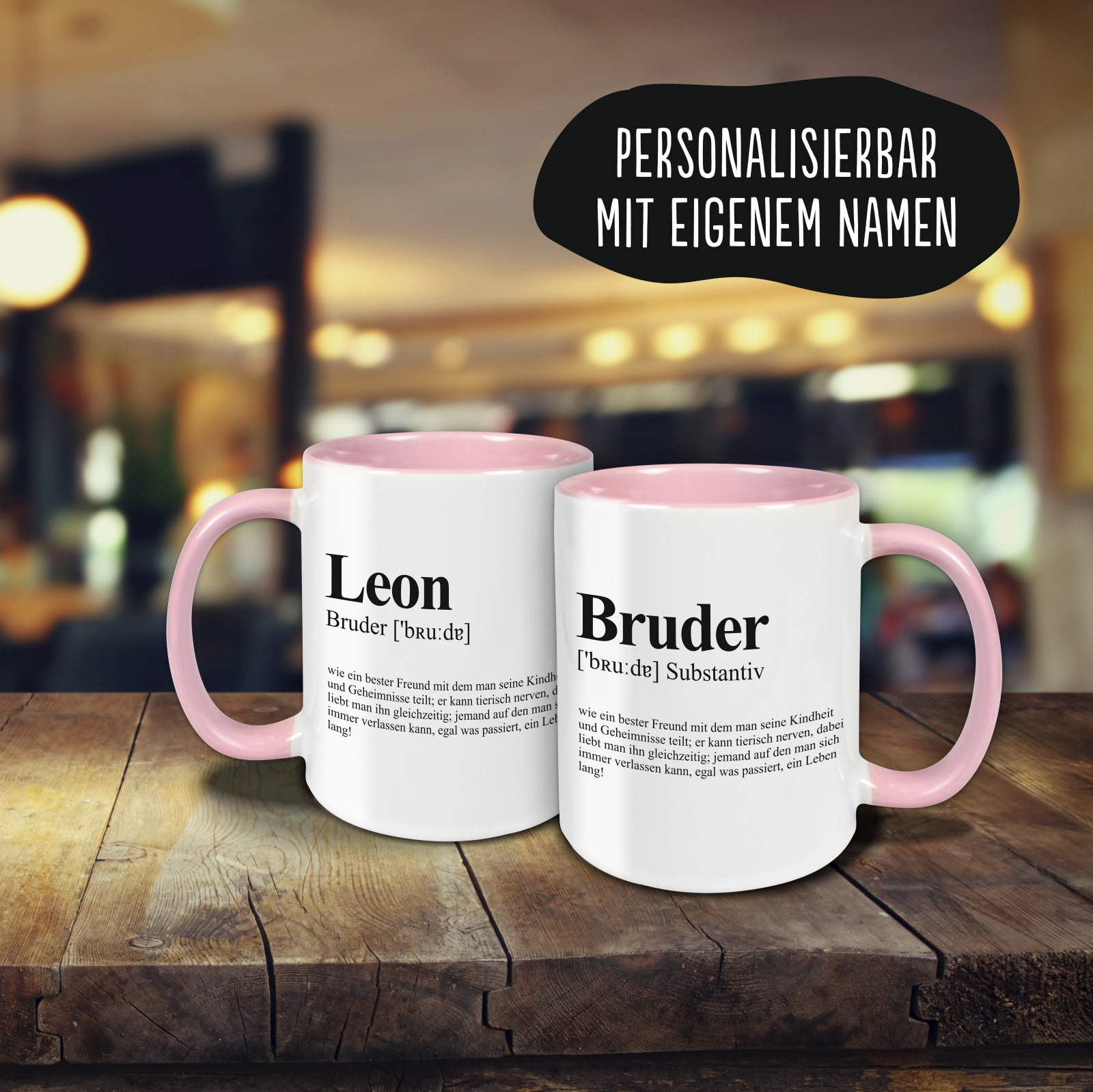 Tasse - Definition Bruder rosa