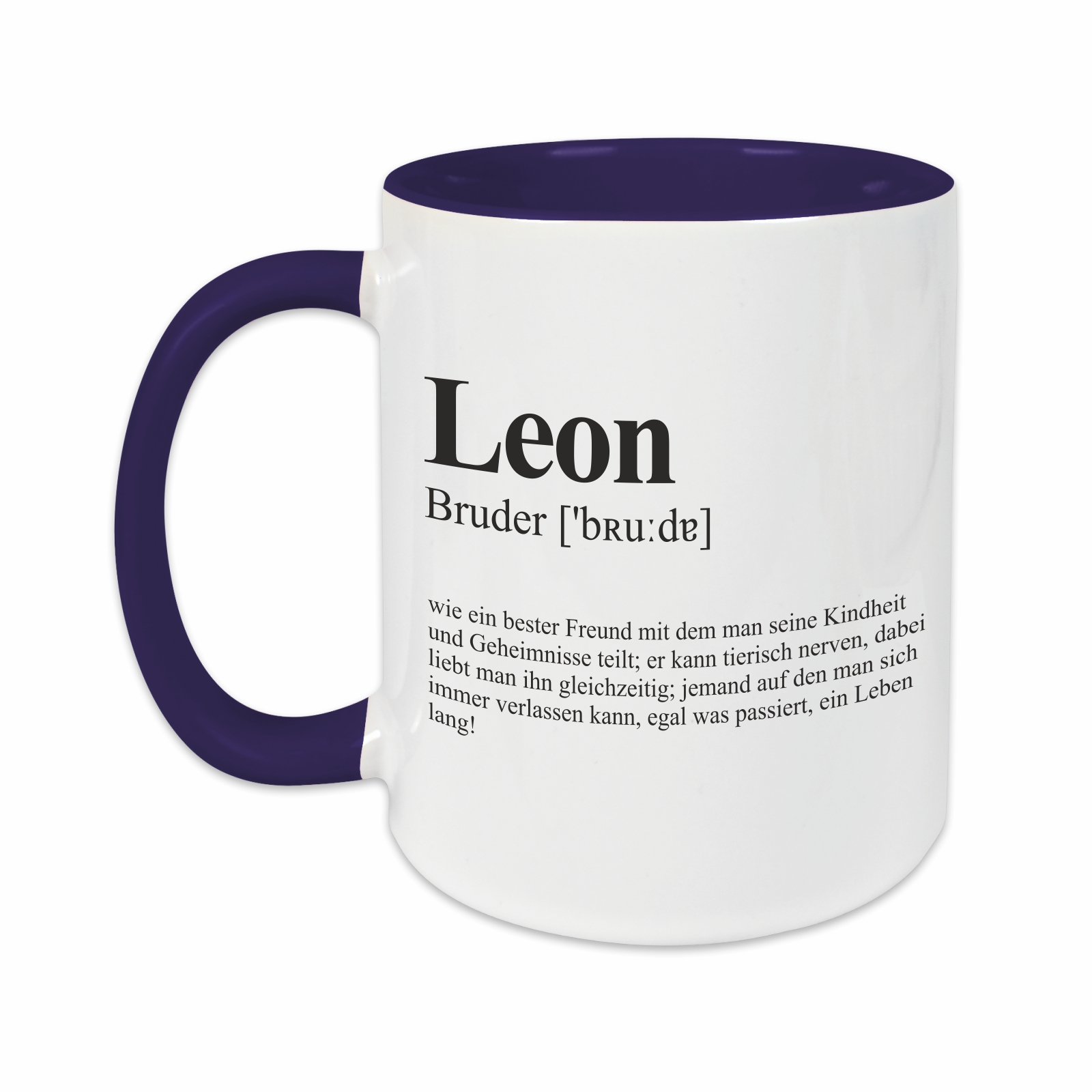 Tasse - Definition Bruder dunkelblau personalisiert