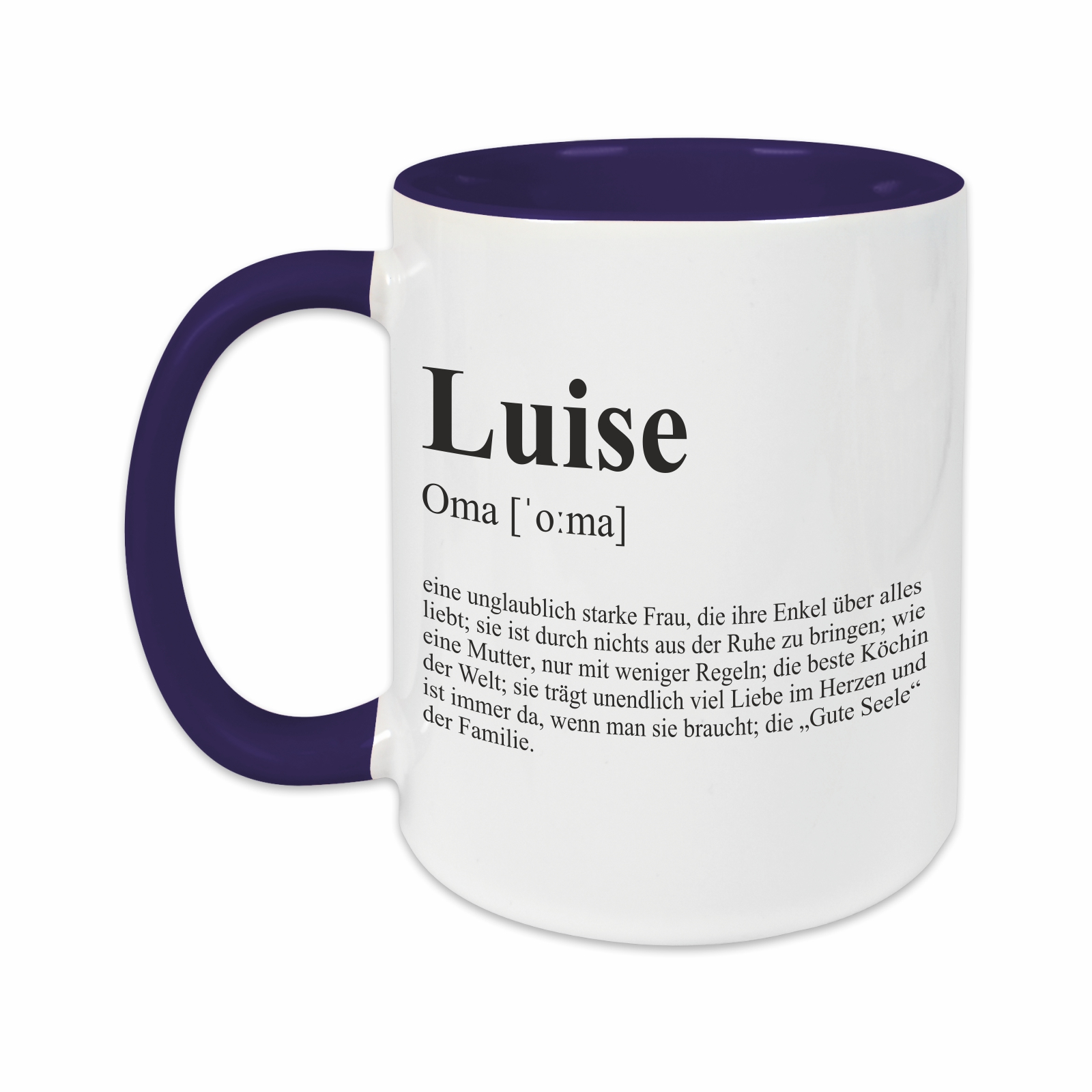 Tasse - Definition Oma dunkelblau personalisiert
