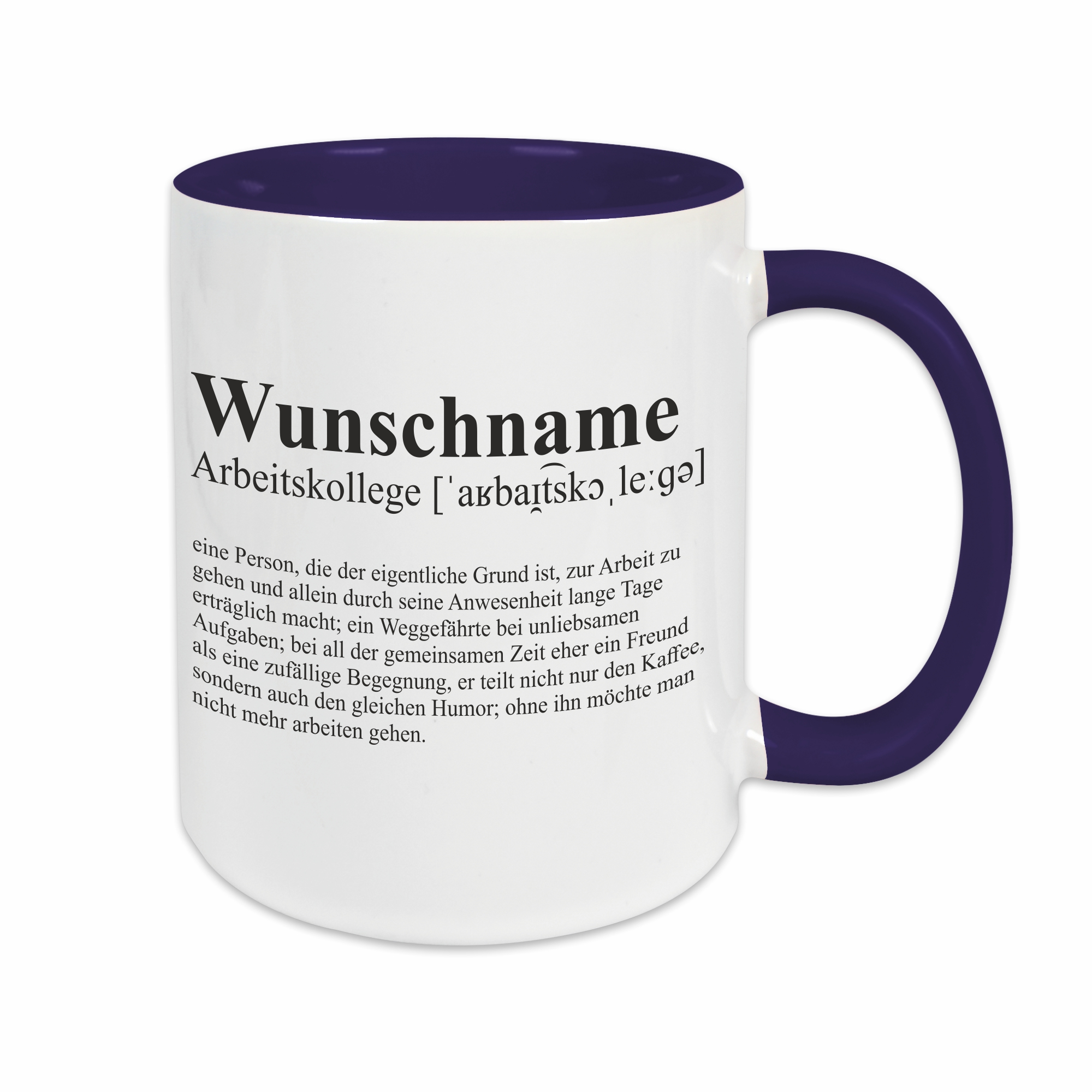 Tasse - Definition Arbeitskollege dunkelblau personalisiert