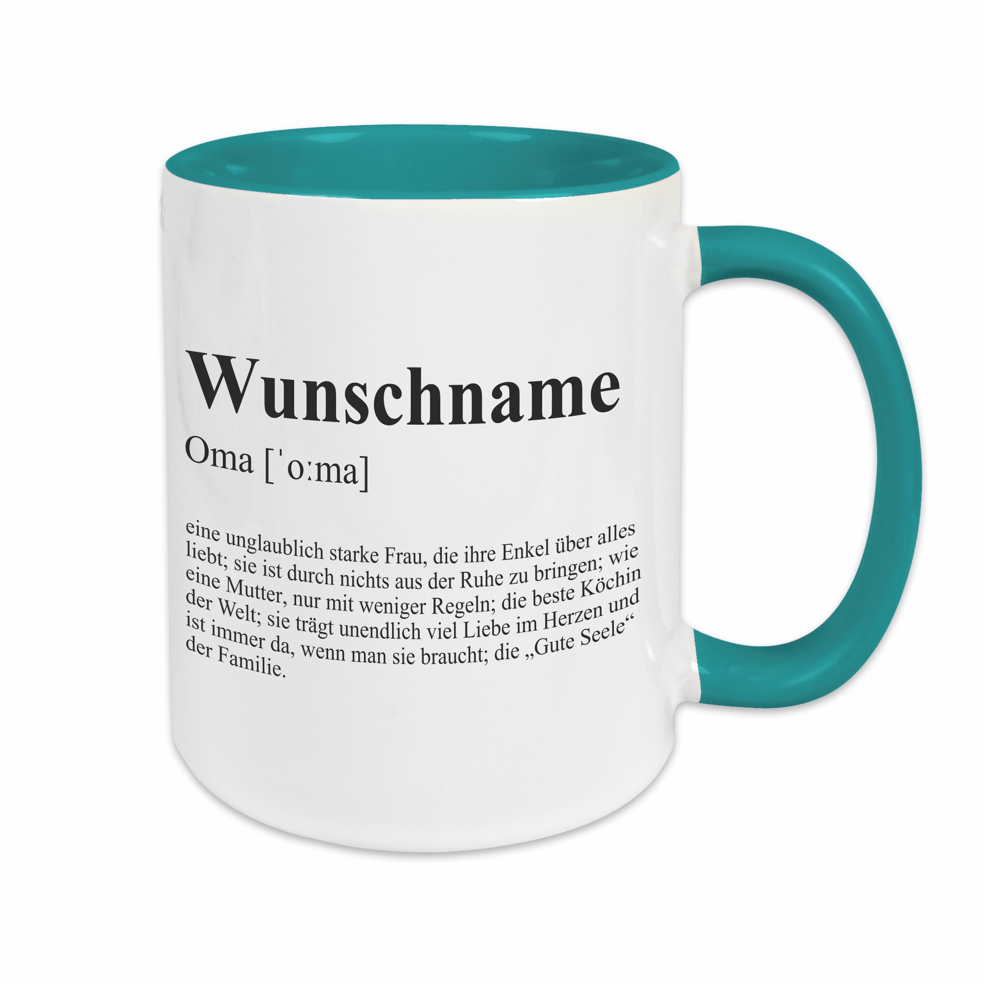 Tasse - Definition Oma türkis personalisiert