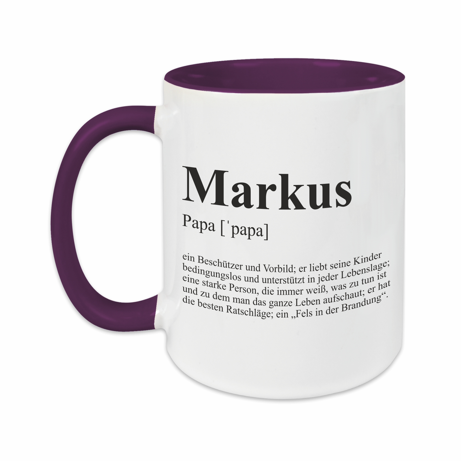 Tasse - Definition Papa lila personalisiert