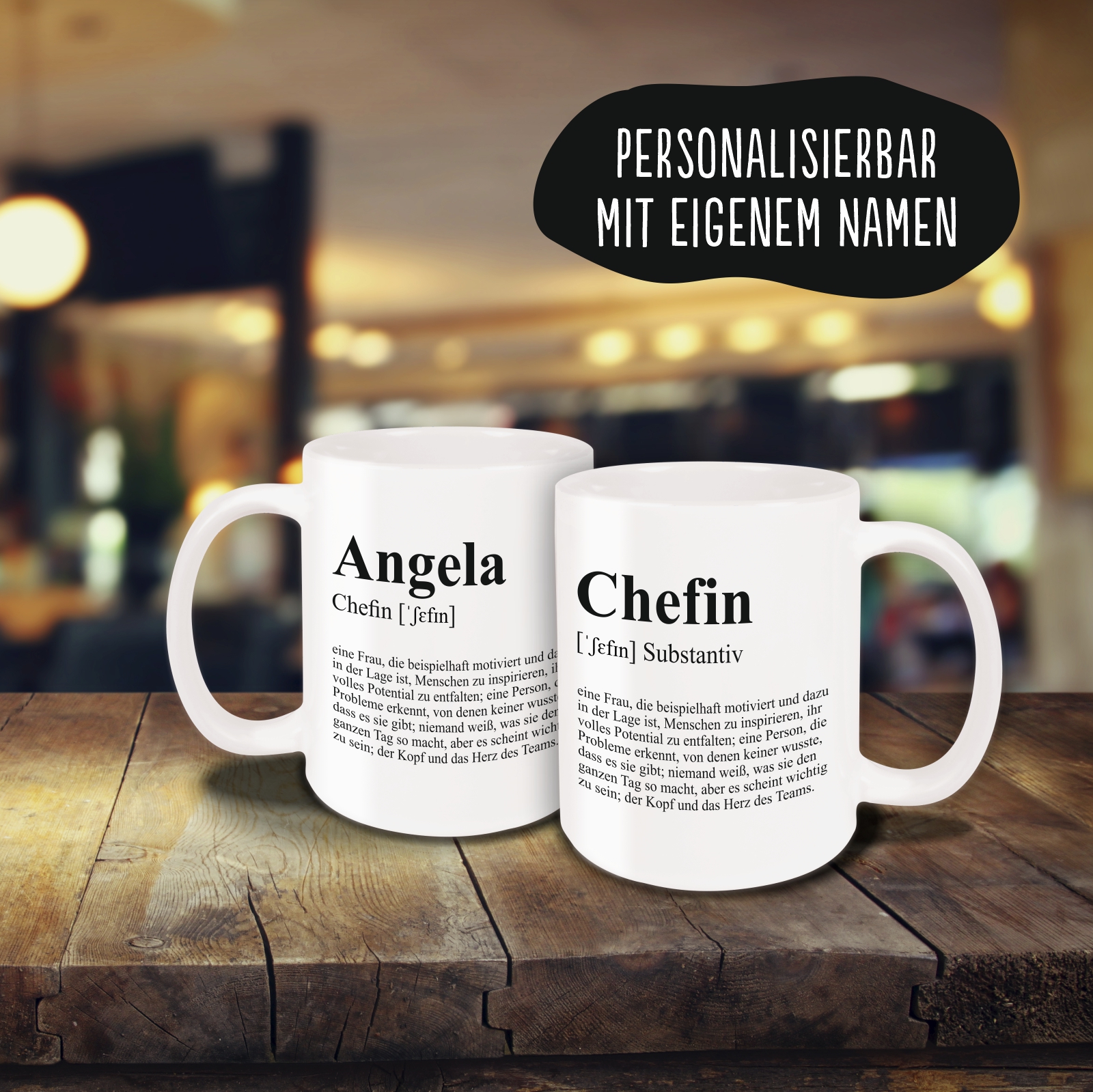 Tasse - Definition Chefin weiß