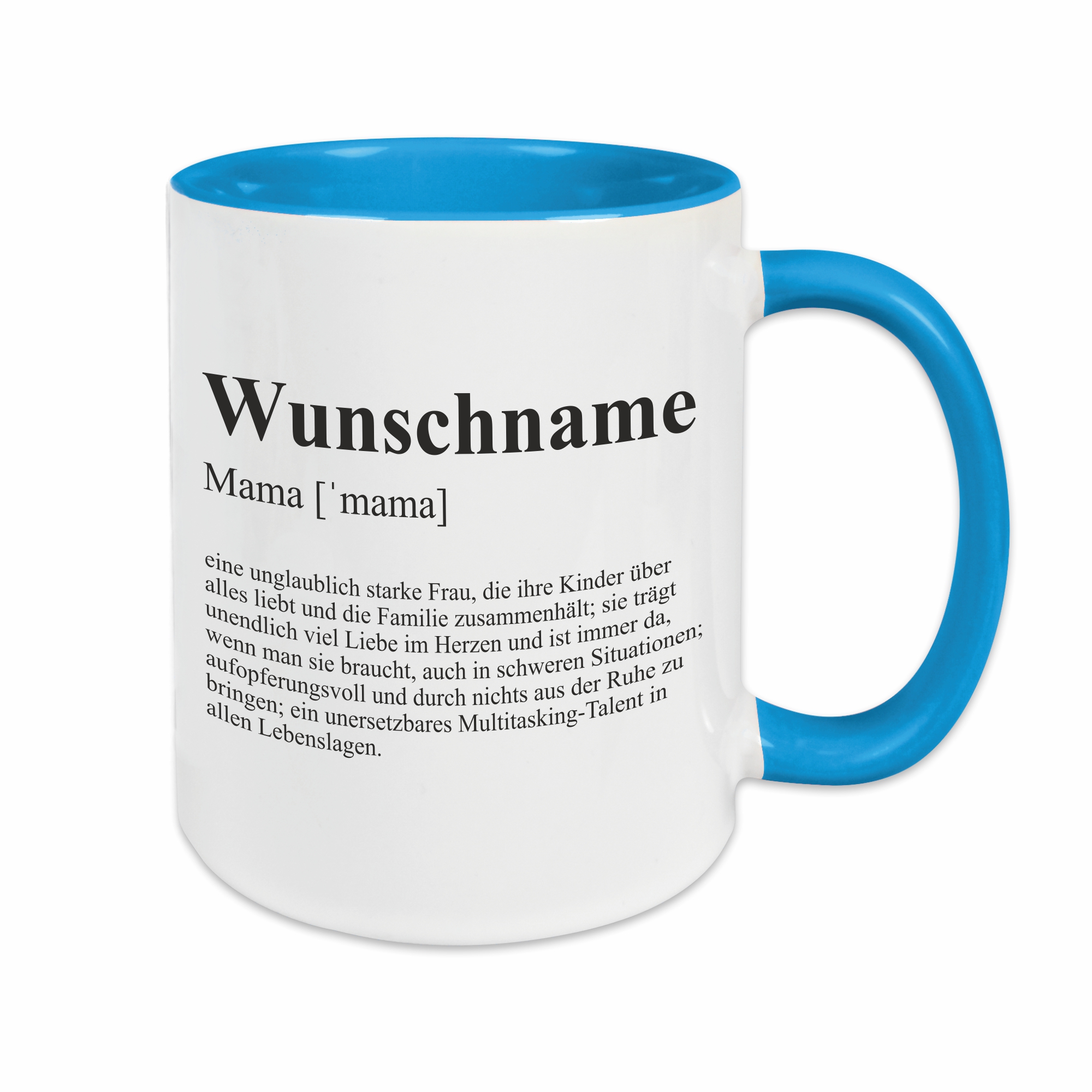 Tasse - Definition Mama hellblau personalisiert