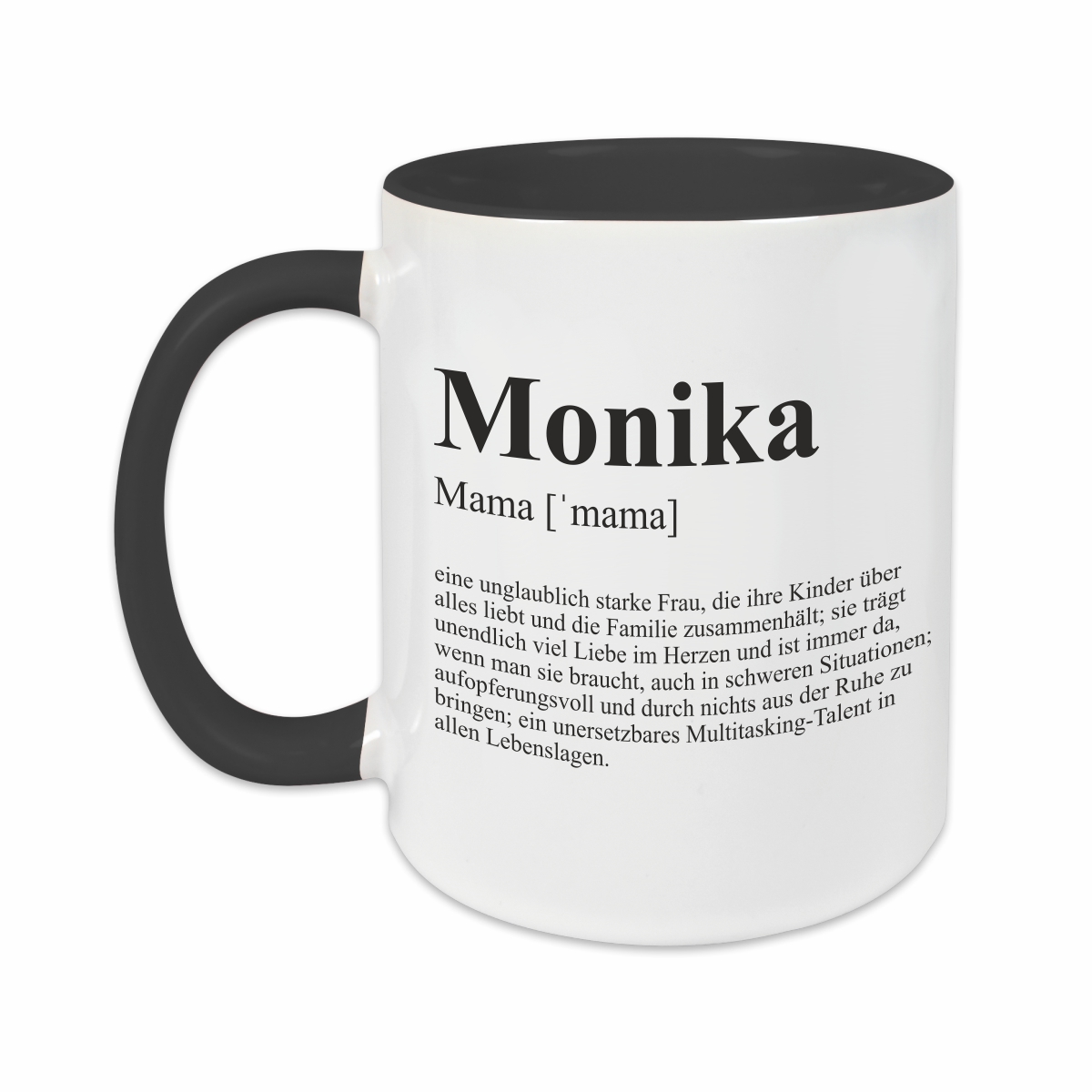 Tasse - Definition Mama schwarz personalisiert