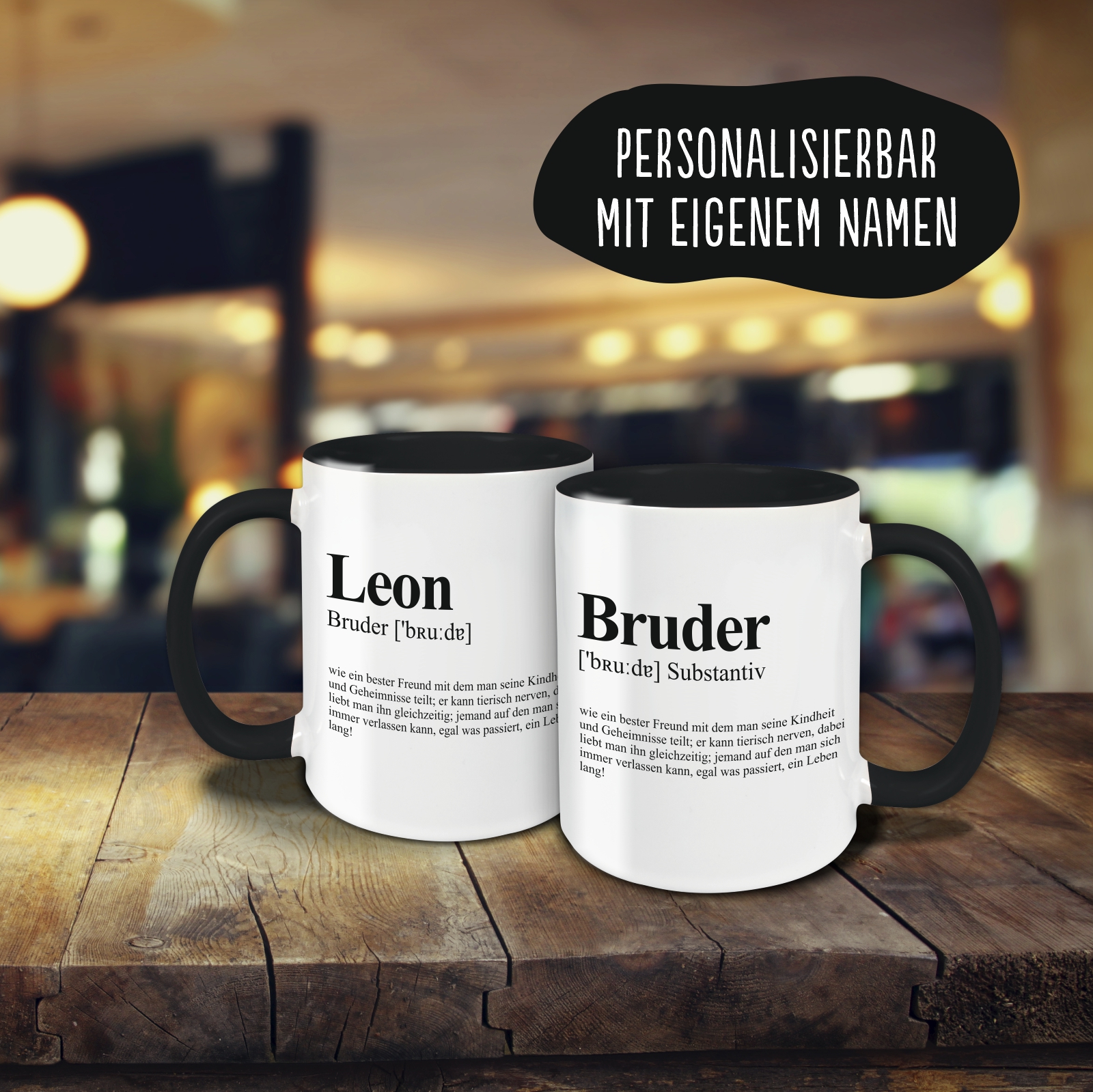 Tasse - Definition Bruder schwarz