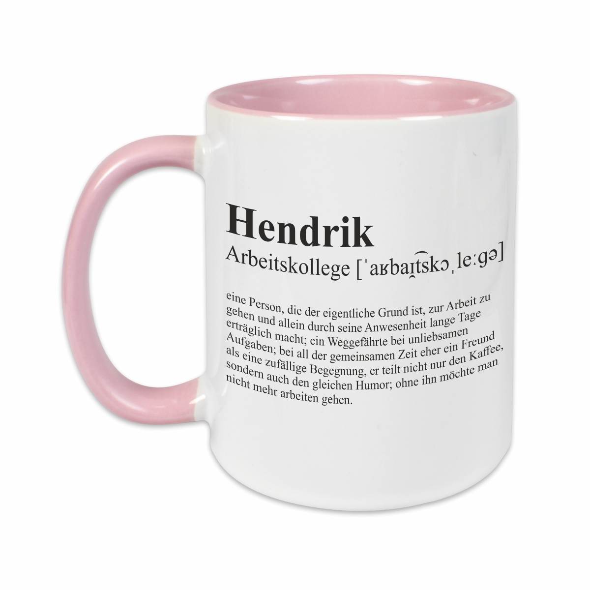 Tasse - Definition Arbeitskollege rosa personalisiert
