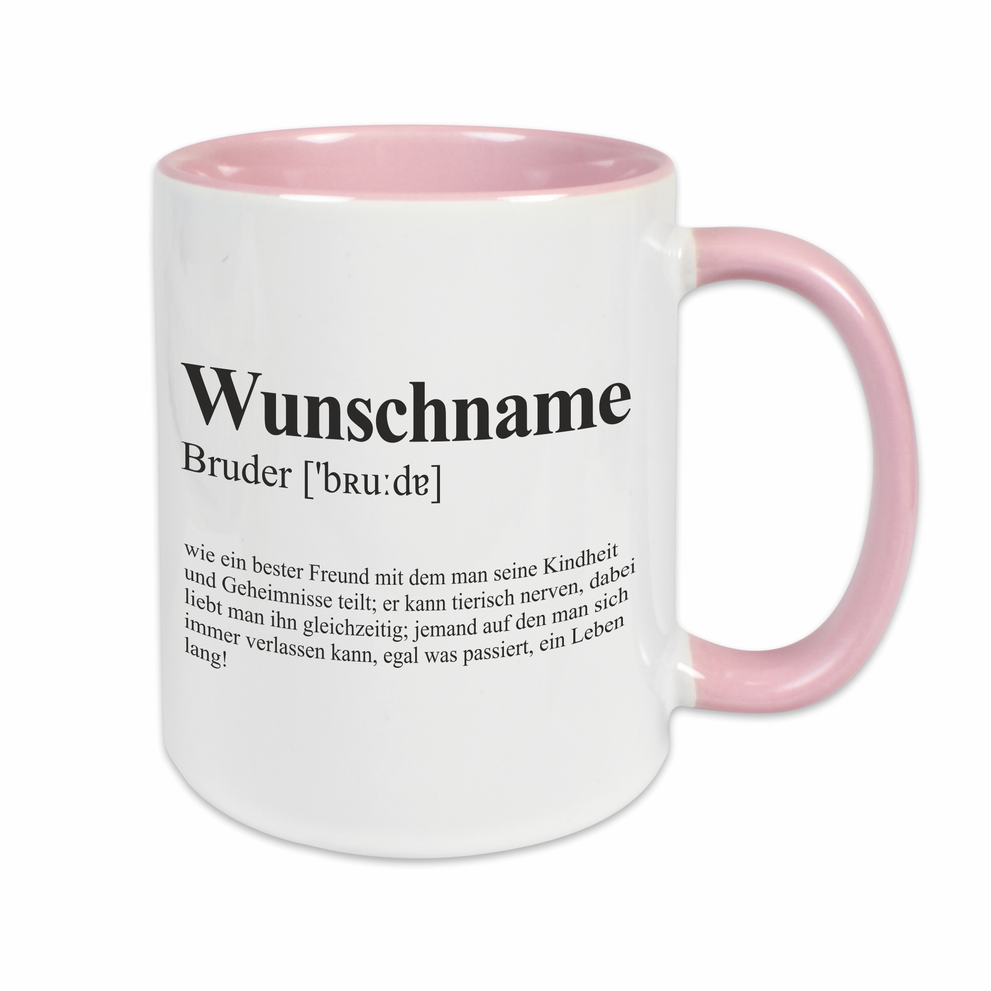 Tasse - Definition Bruder rosa personalisiert