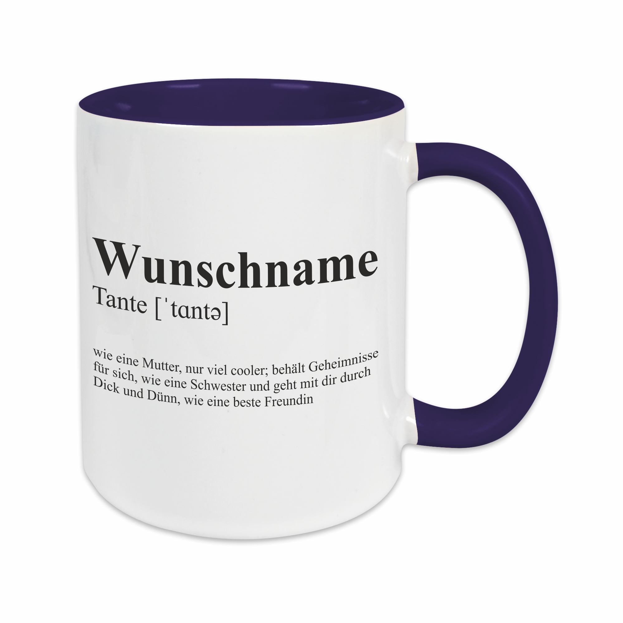 Tasse - Definition Tante dunkelblau personalisiert