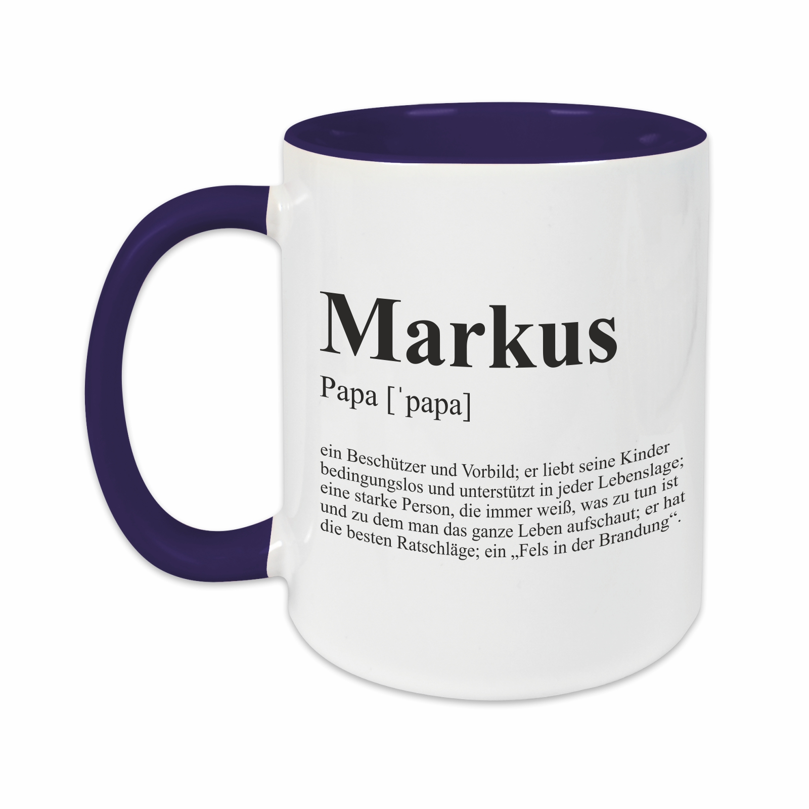 Tasse - Definition Papa dunkelblau personalisiert