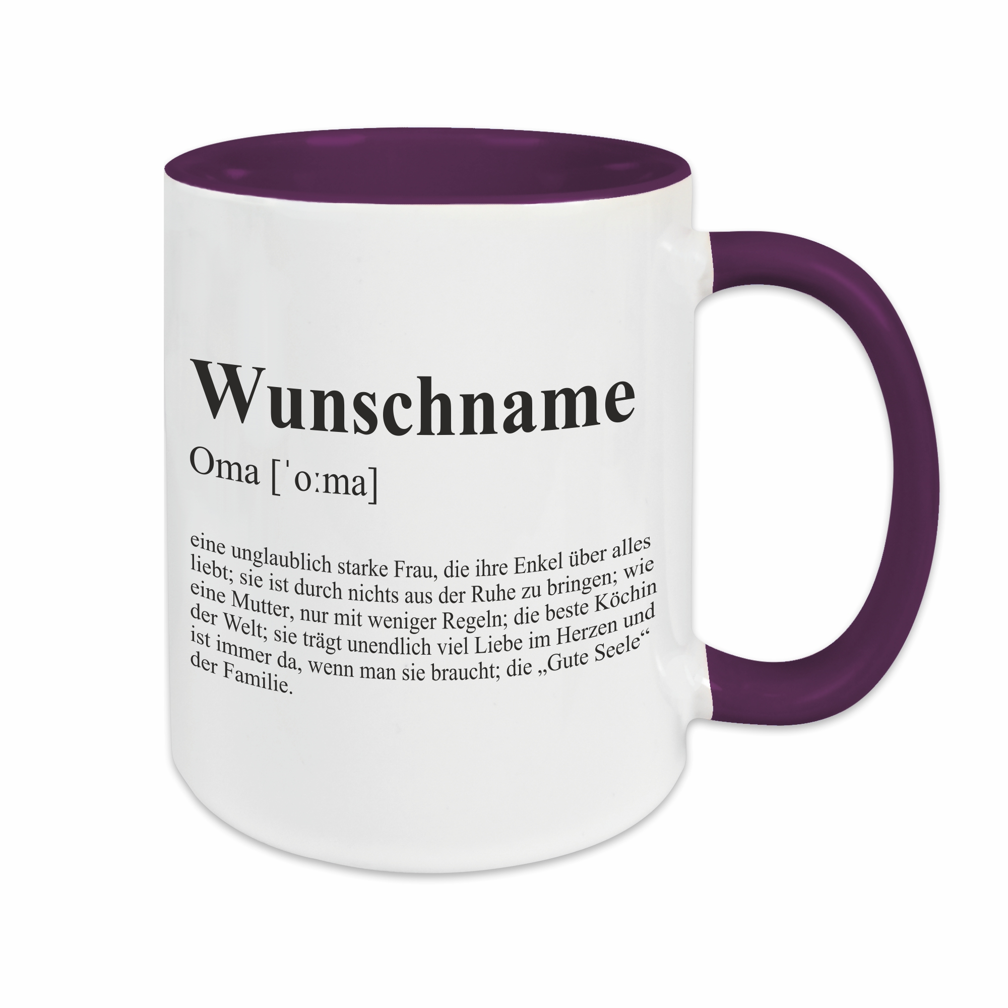 Tasse - Definition Oma lila personalisiert