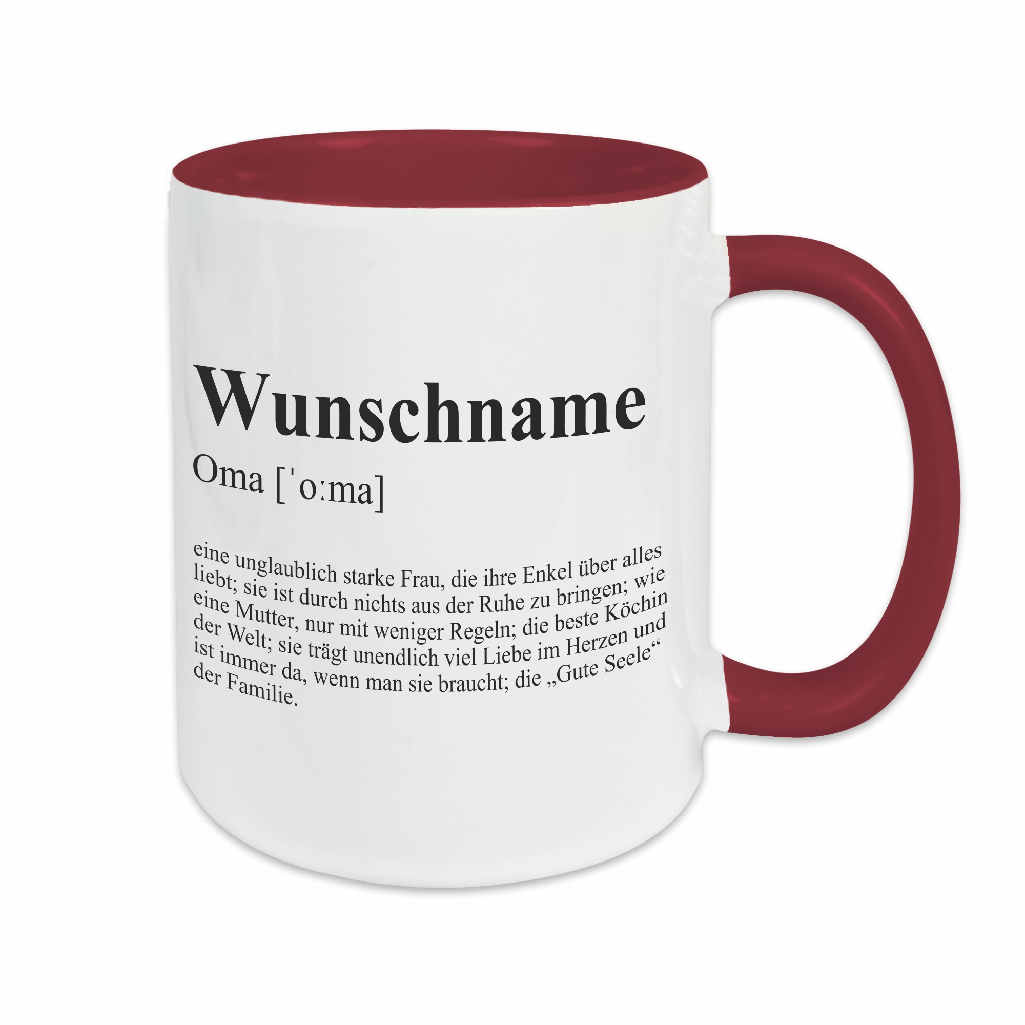 Tasse - Definition Oma burgund personalisiert