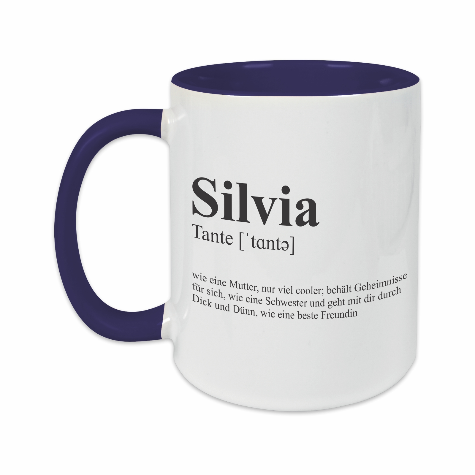 Tasse - Definition Tante dunkelblau personalisiert