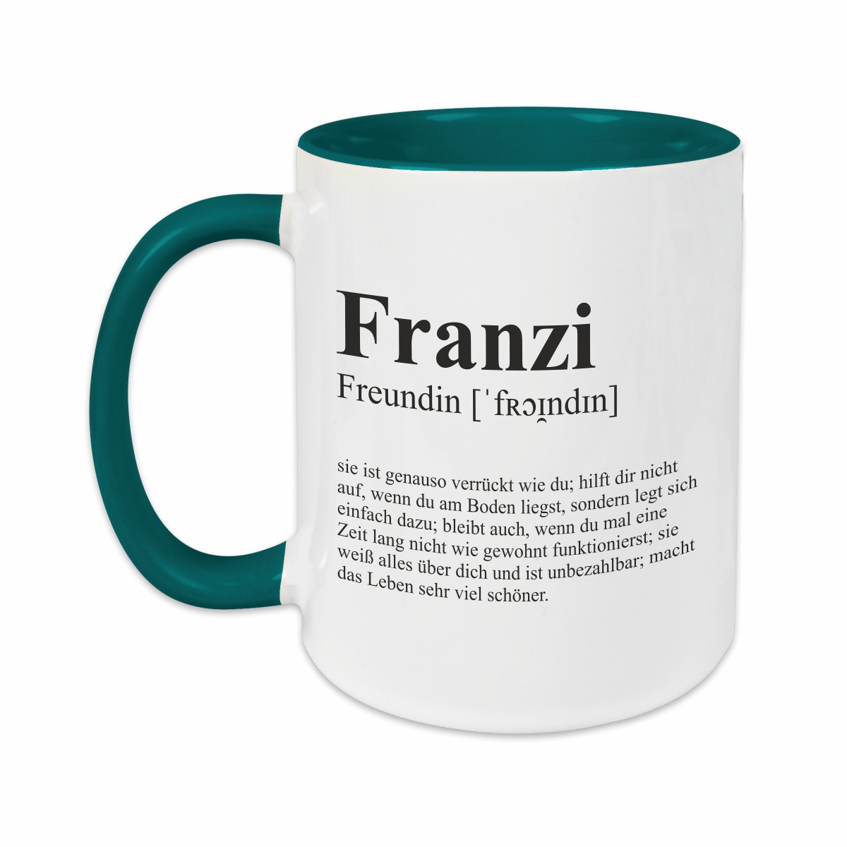 Tasse - Definition Freundin petrol personalisiert