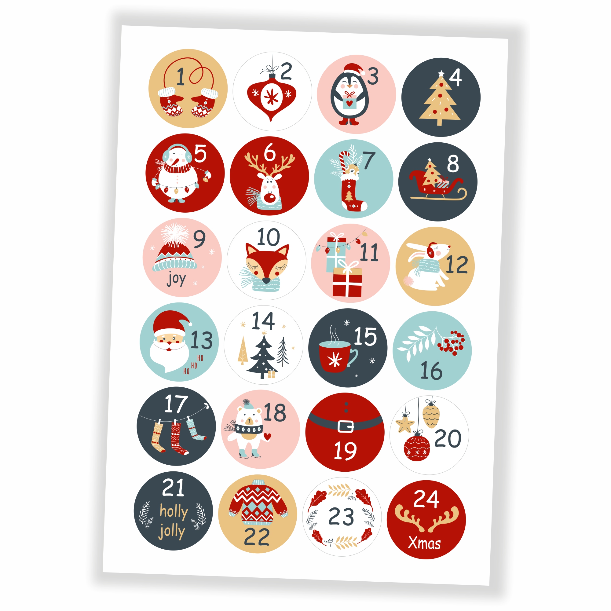 Adventskalender Motive - Aufkleber