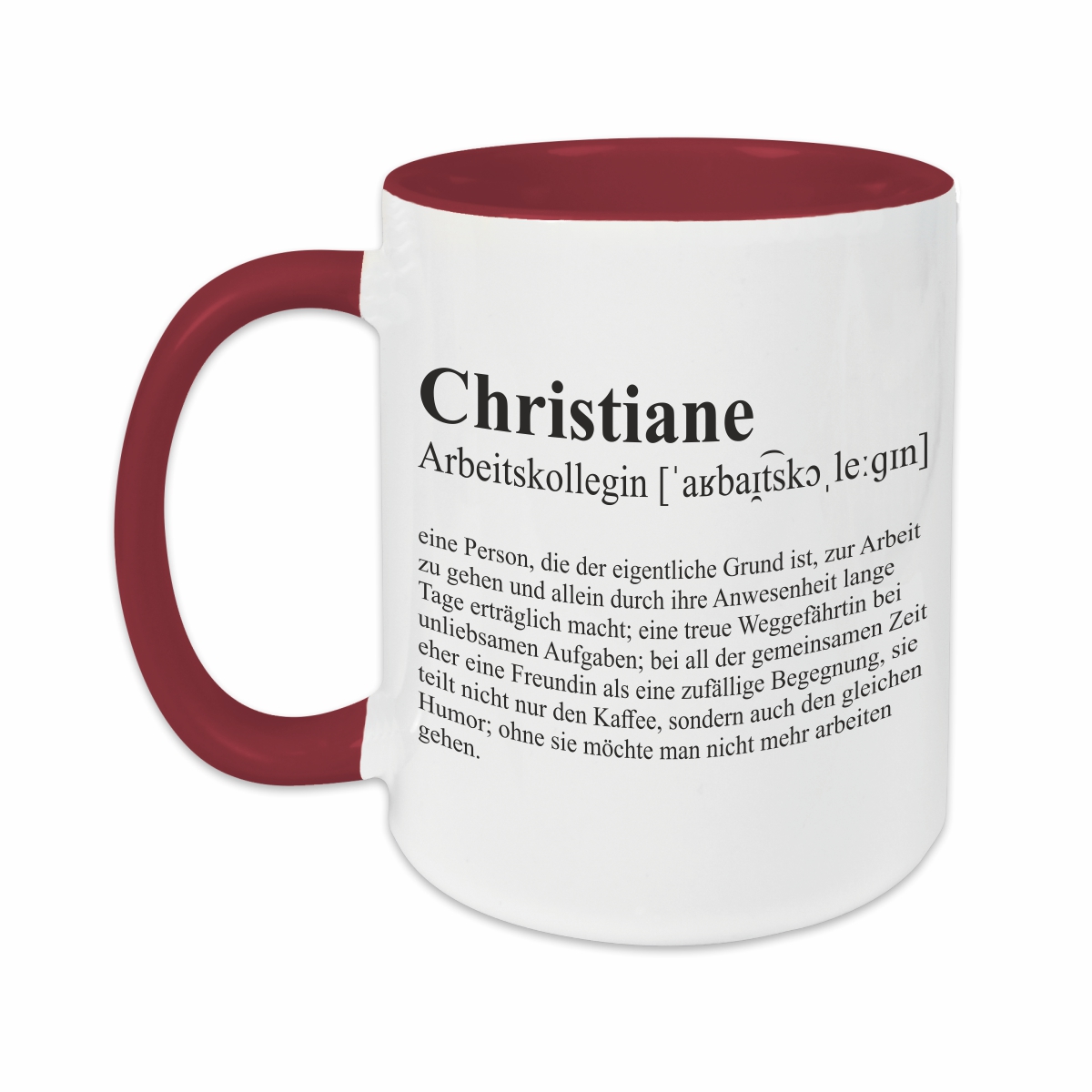 Tasse - Definition Arbeitskollegin burgund personalisiert