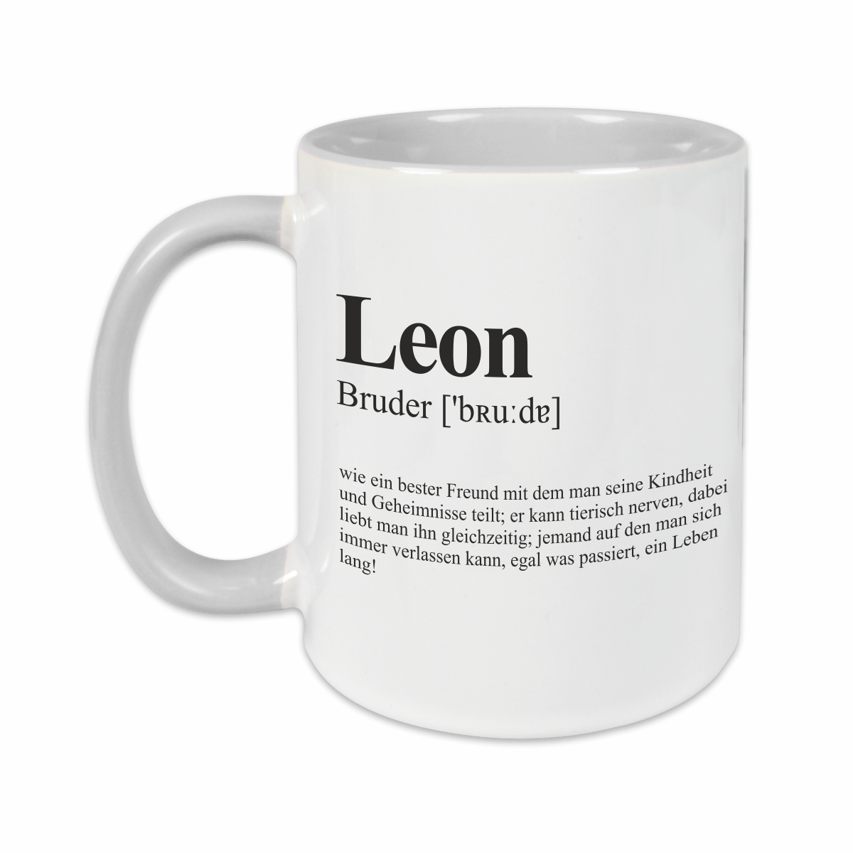 Tasse - Definition Bruder grau personalisiert