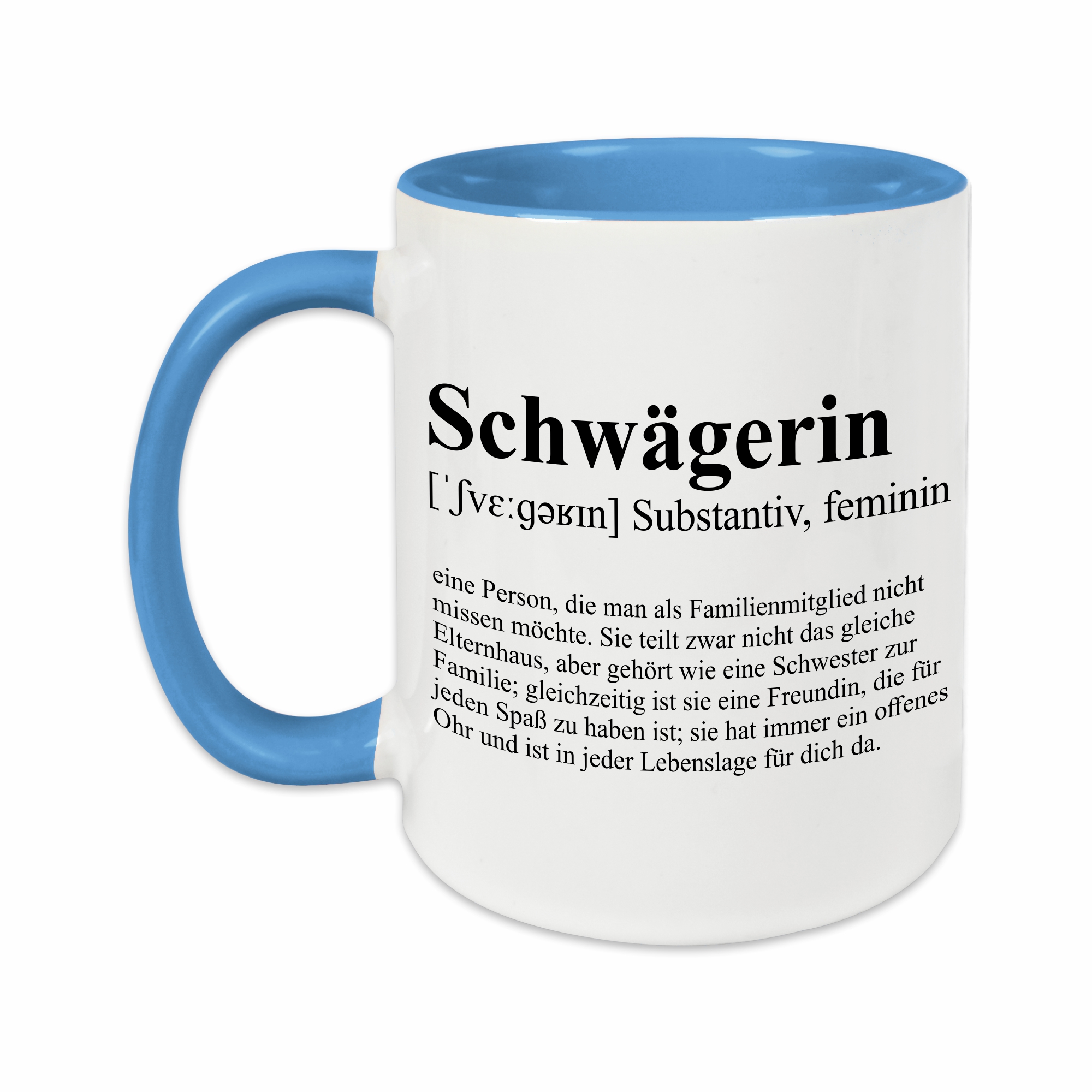 Tasse - Definition Schwägerin hellblau ohne Personalisierung