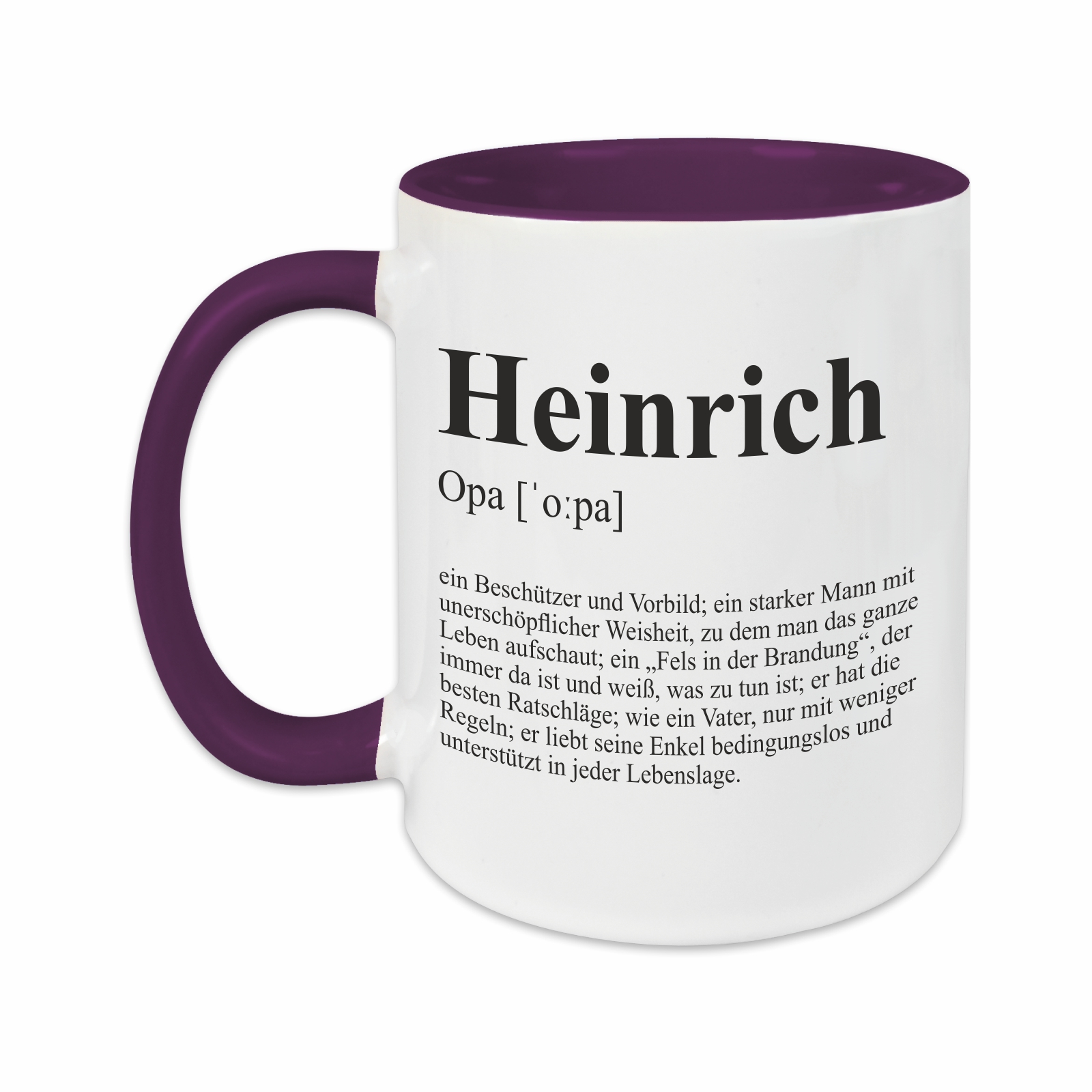 Tasse - Definition Opa lila personalisiert