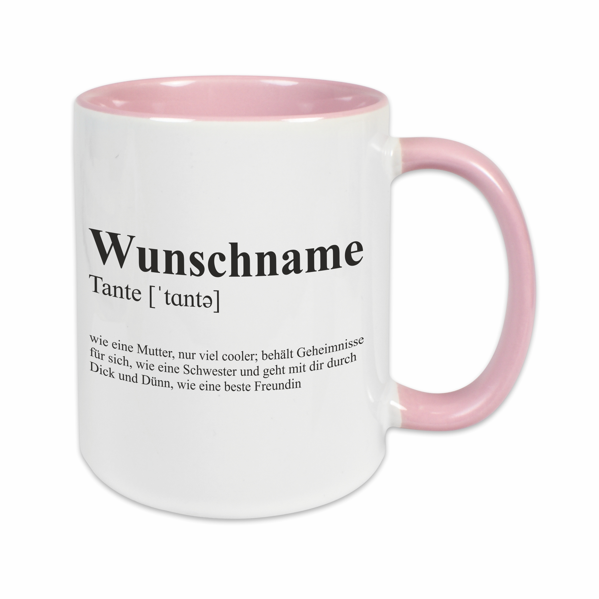 Tasse - Definition Tante rosa personalisiert