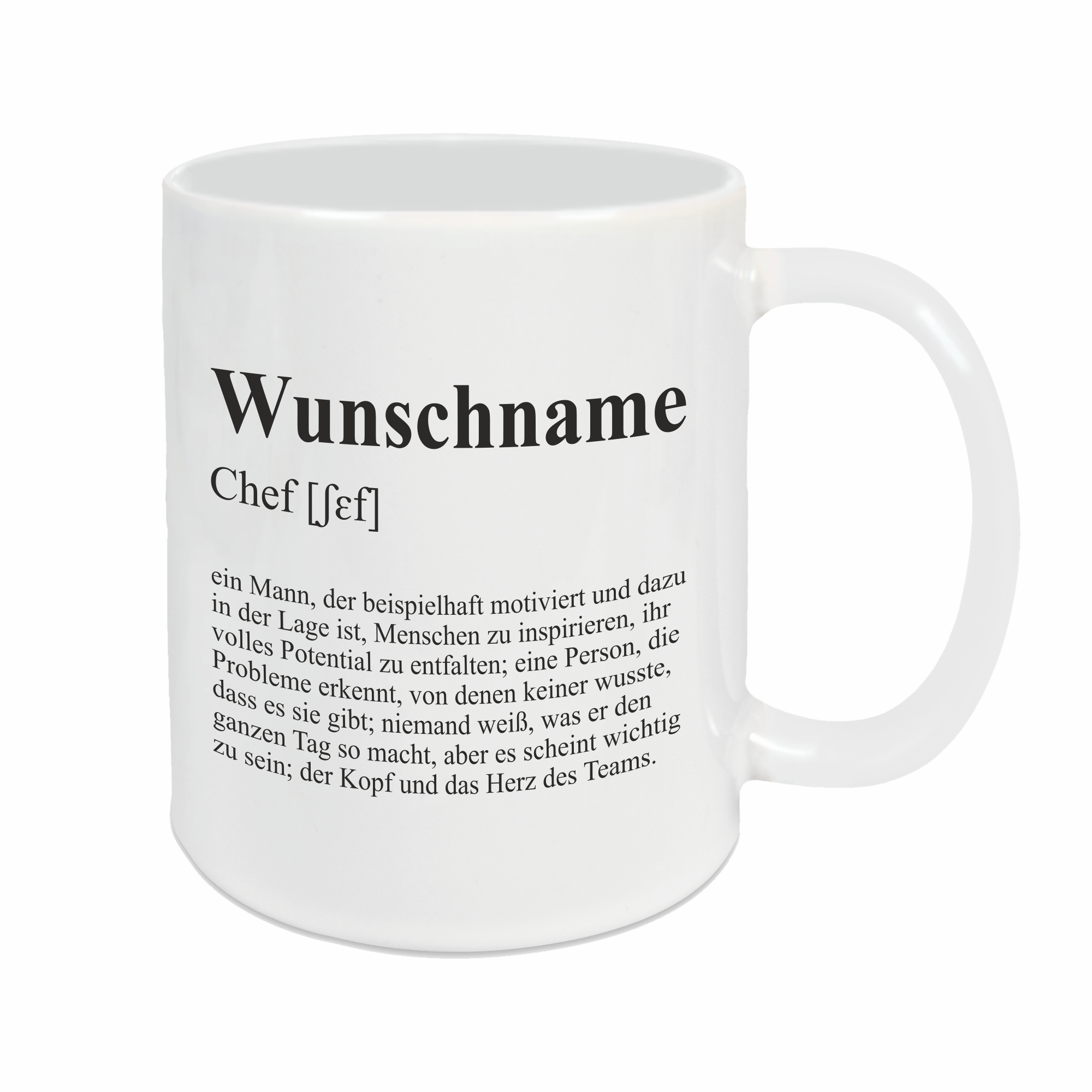 Tasse - Definition Chef weiß personalisiert