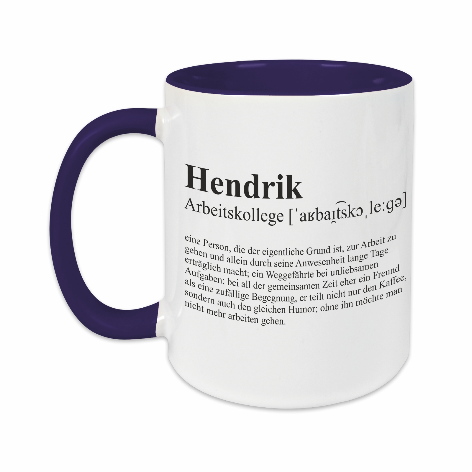 Tasse - Definition Arbeitskollege dunkelblau personalisiert
