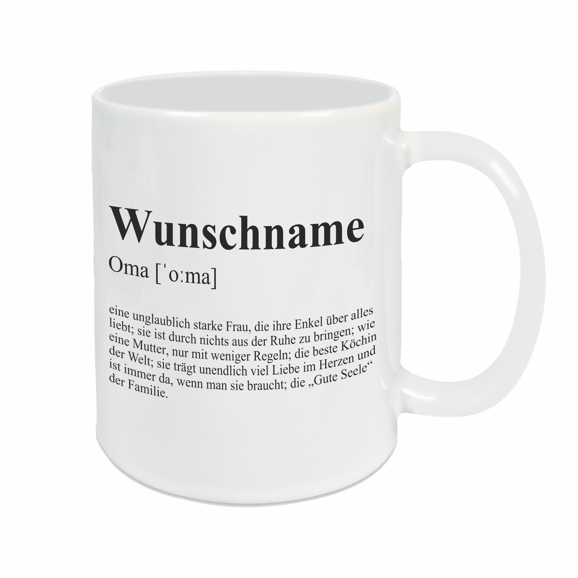 Tasse - Definition Oma weiß personalisiert
