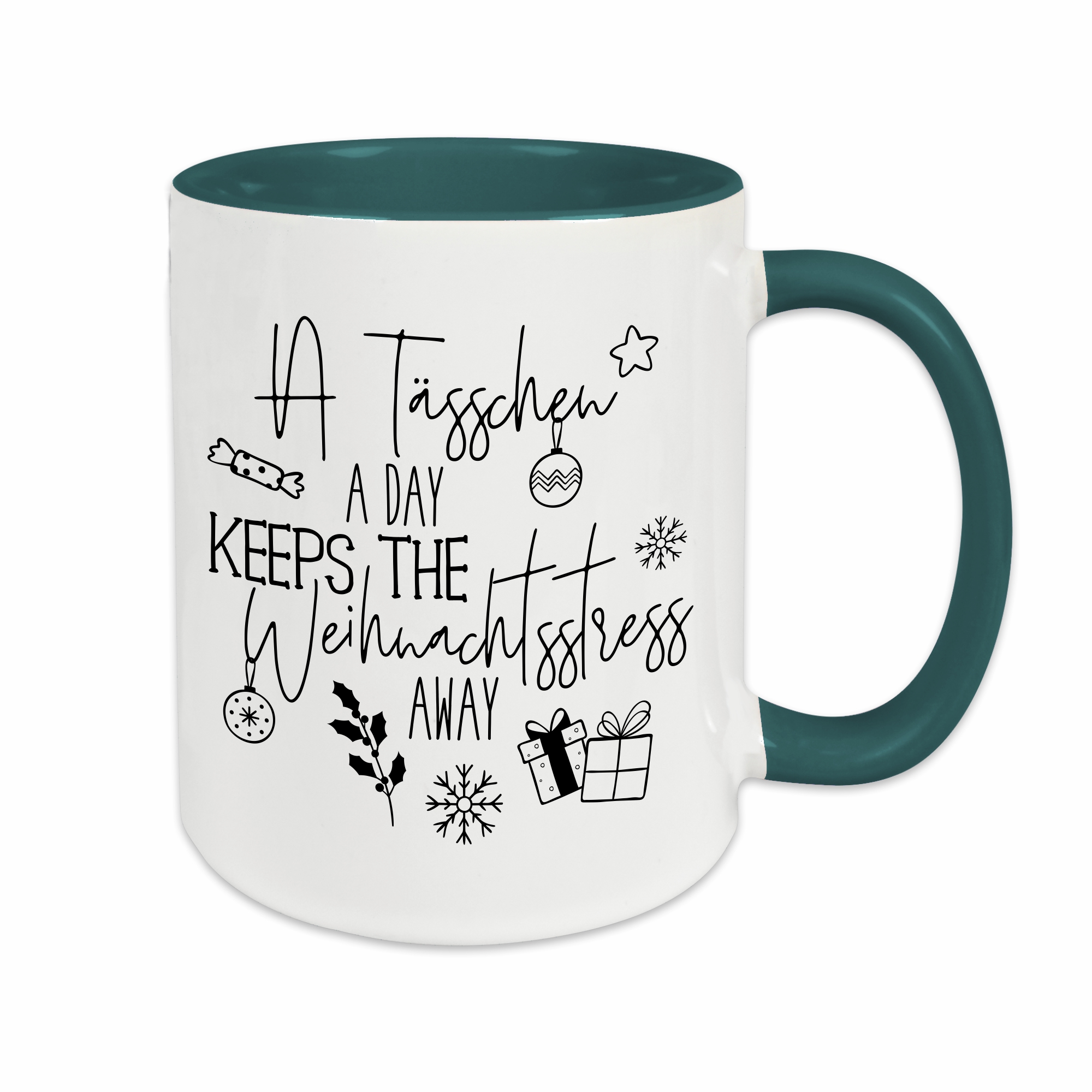 Tasse - Weihnachtsstress petrol