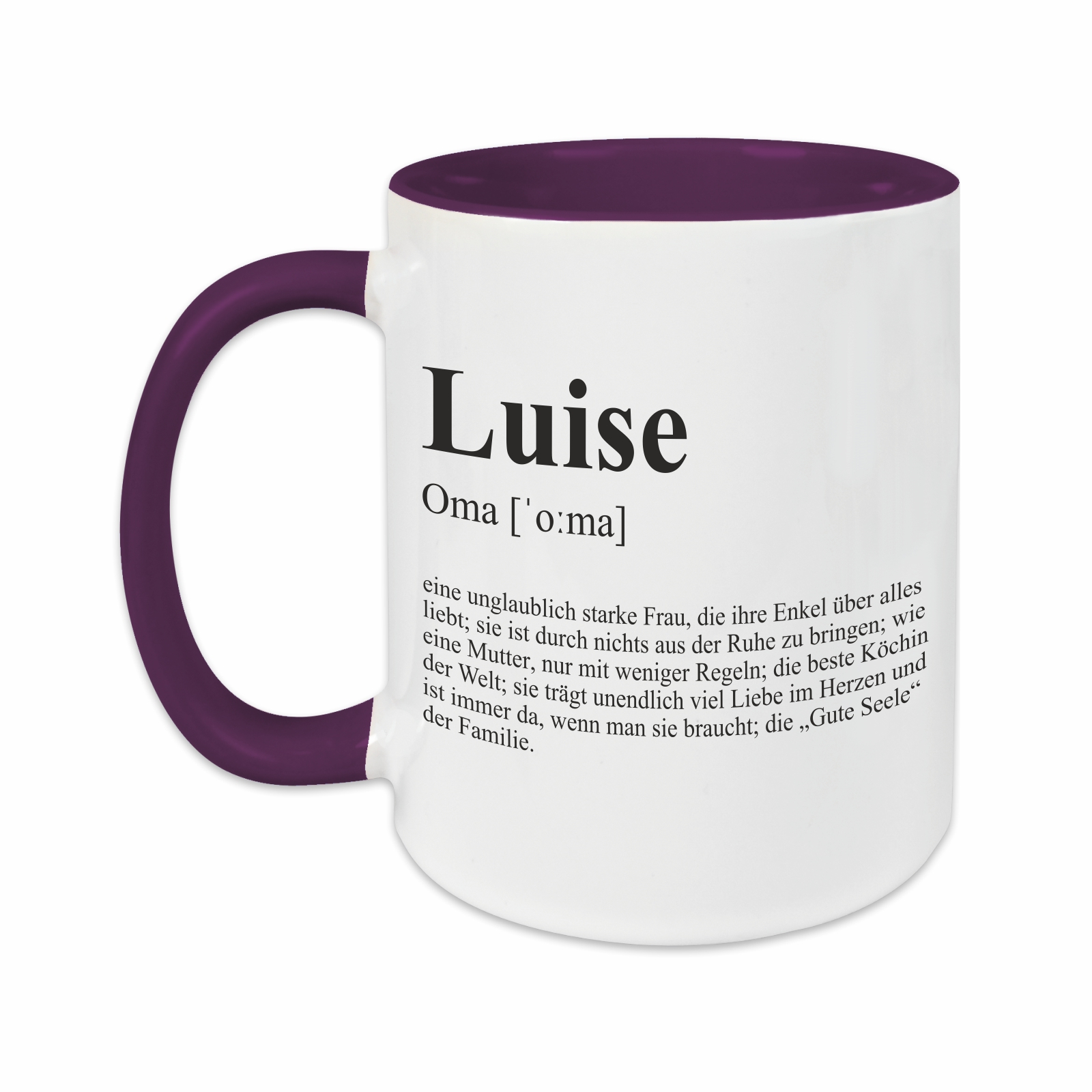 Tasse - Definition Oma lila personalisiert