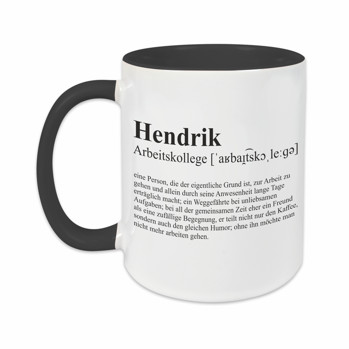 Tasse - Definition Arbeitskollege schwarz personalisiert
