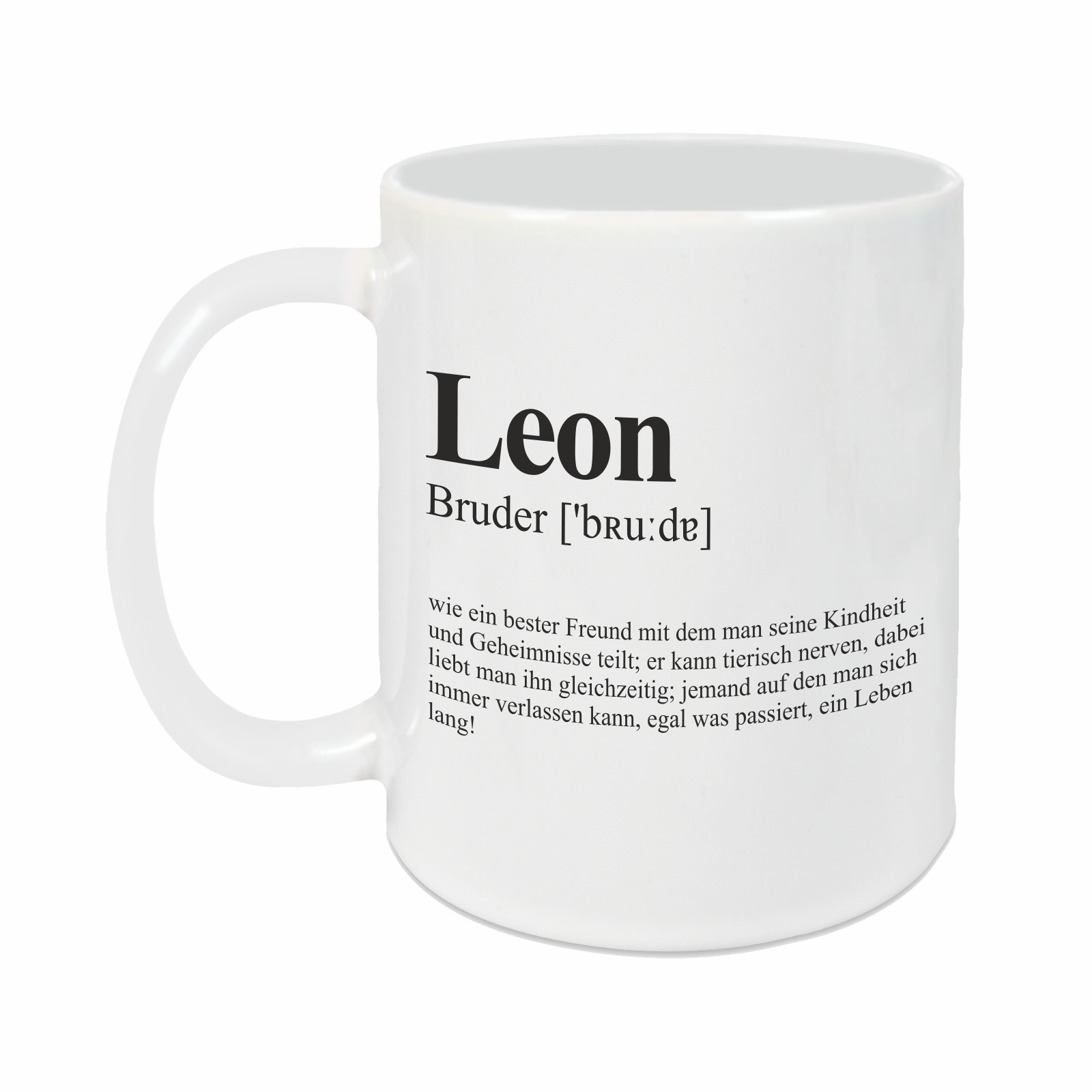 Tasse - Definition Bruder weiß personalisiert