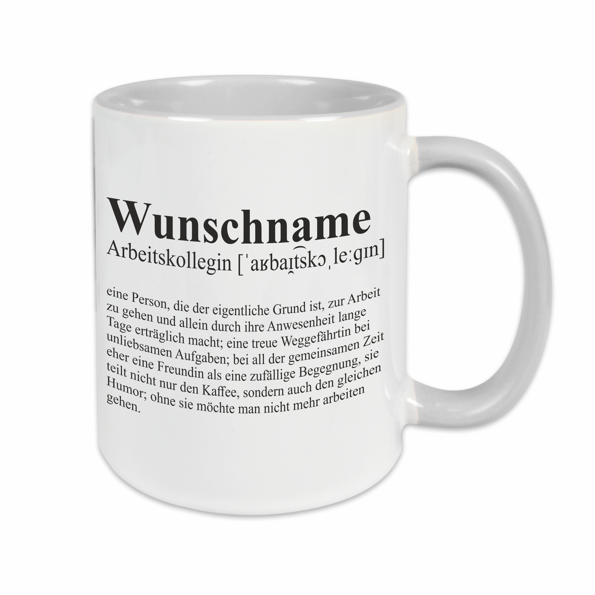 Tasse - Definition Arbeitskollegin grau personalisiert
