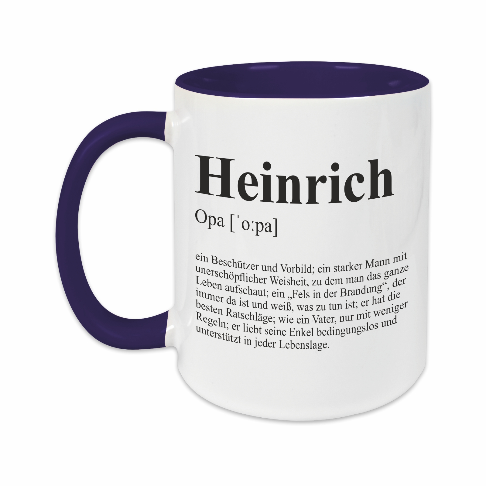 Tasse - Definition Opa dunkelblau personalisiert