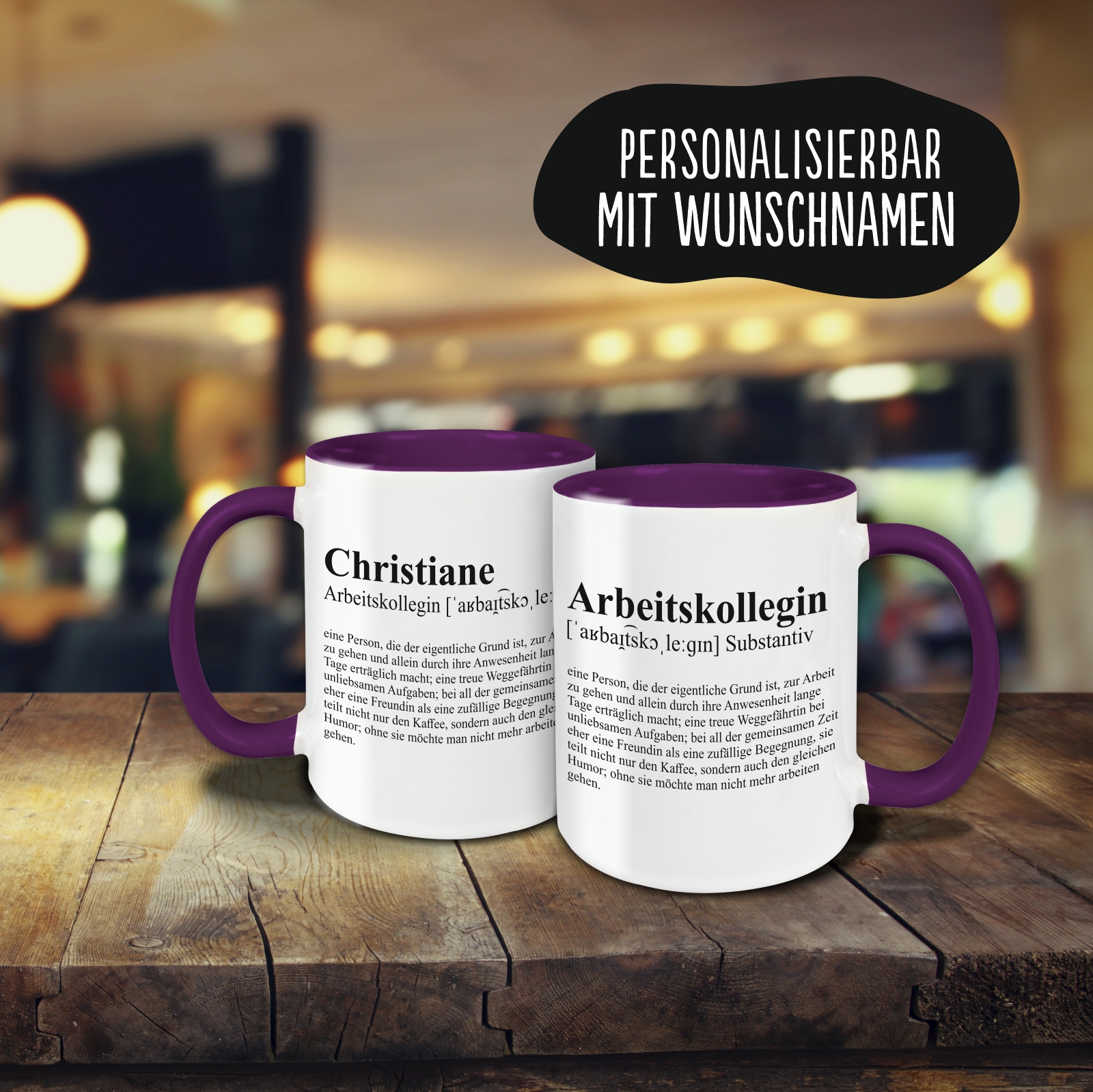 Tasse - Definition Arbeitskollegin lila
