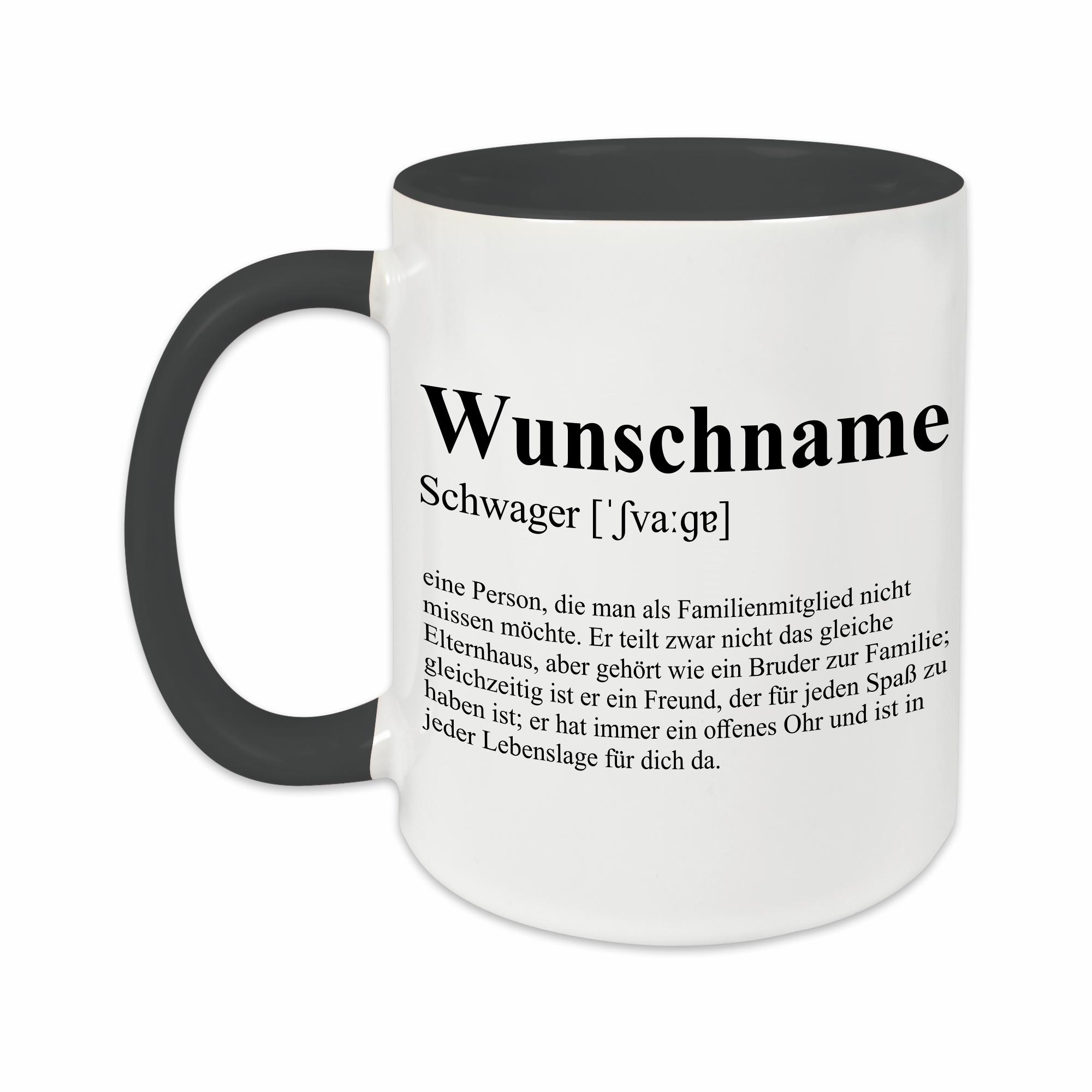 Tasse - Definition Schwägerin schwarz personalisiert