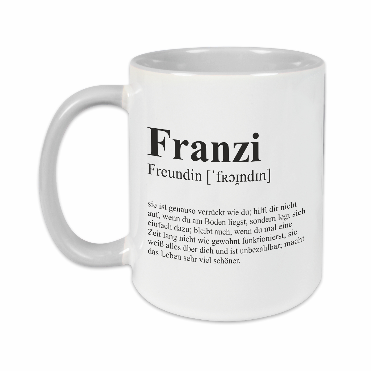 Tasse - Definition Freundin grau personalisiert
