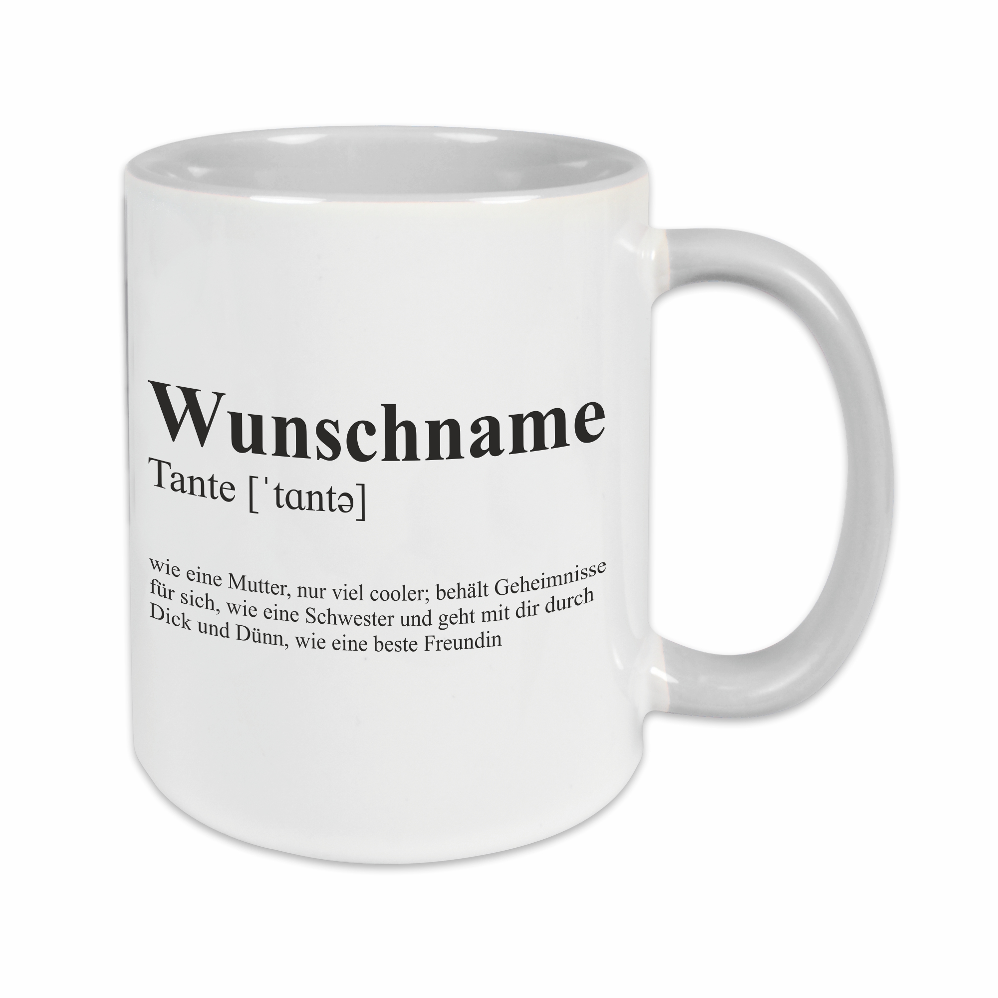 Tasse - Definition Tante grau personalisiert