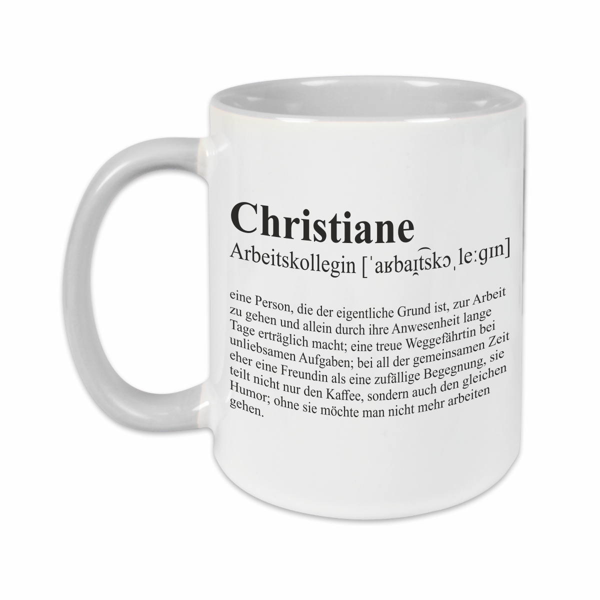 Tasse - Definition Arbeitskollegin grau personalisiert