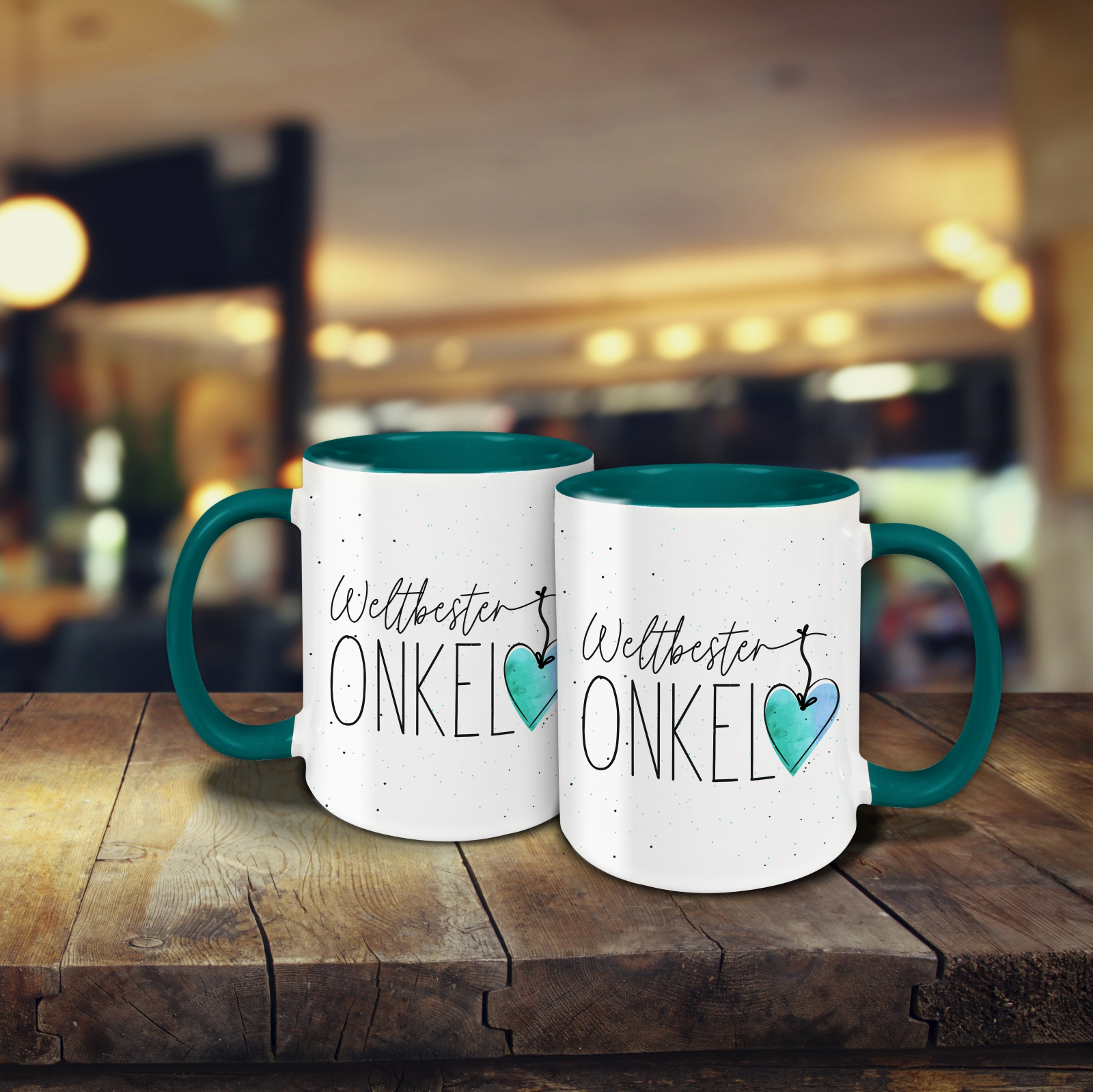 Tasse - Weltbester Onkel petrol – Ansicht 3 von 3